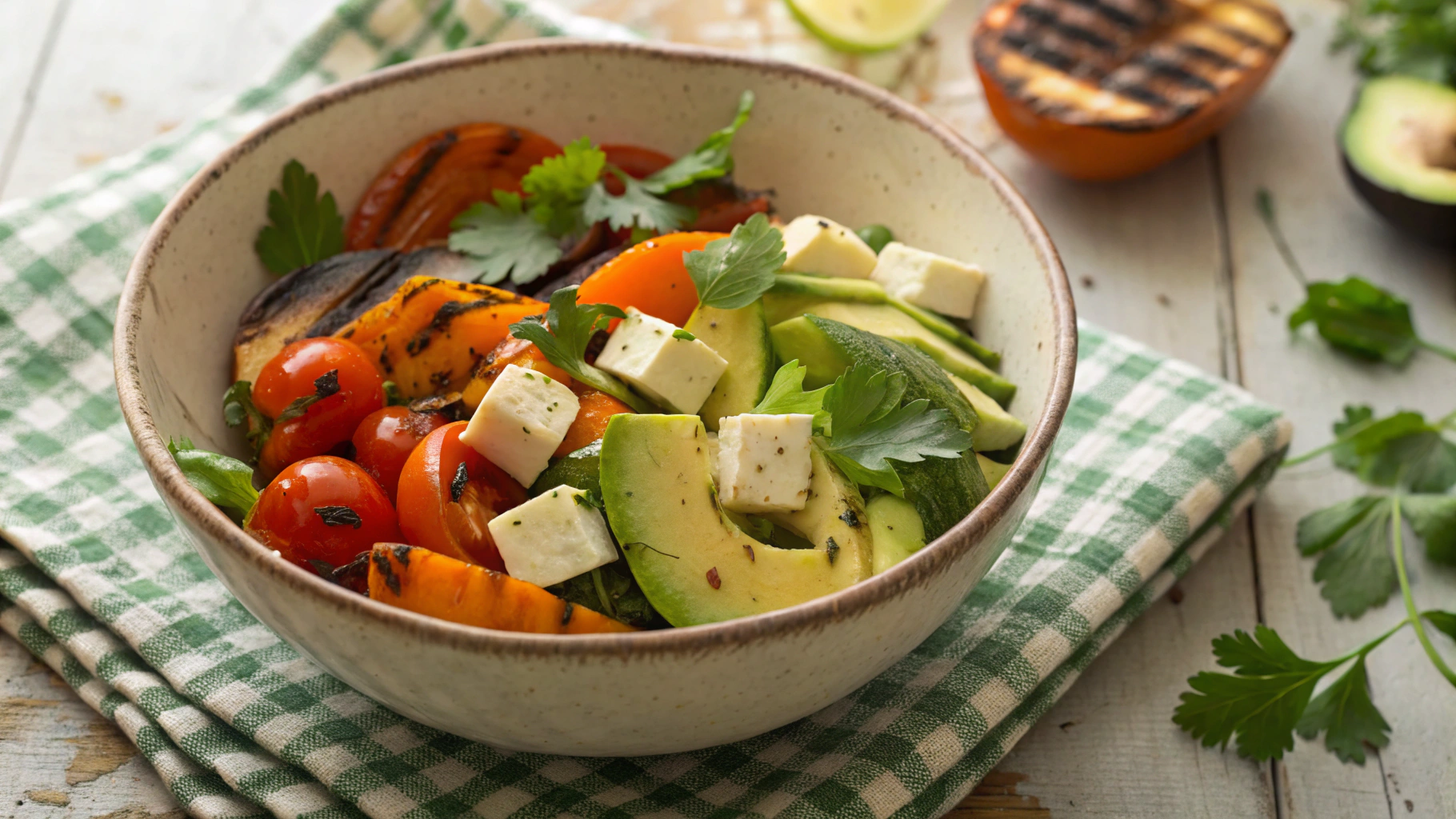 Keto Griddled Vegetable and Avocado Salad