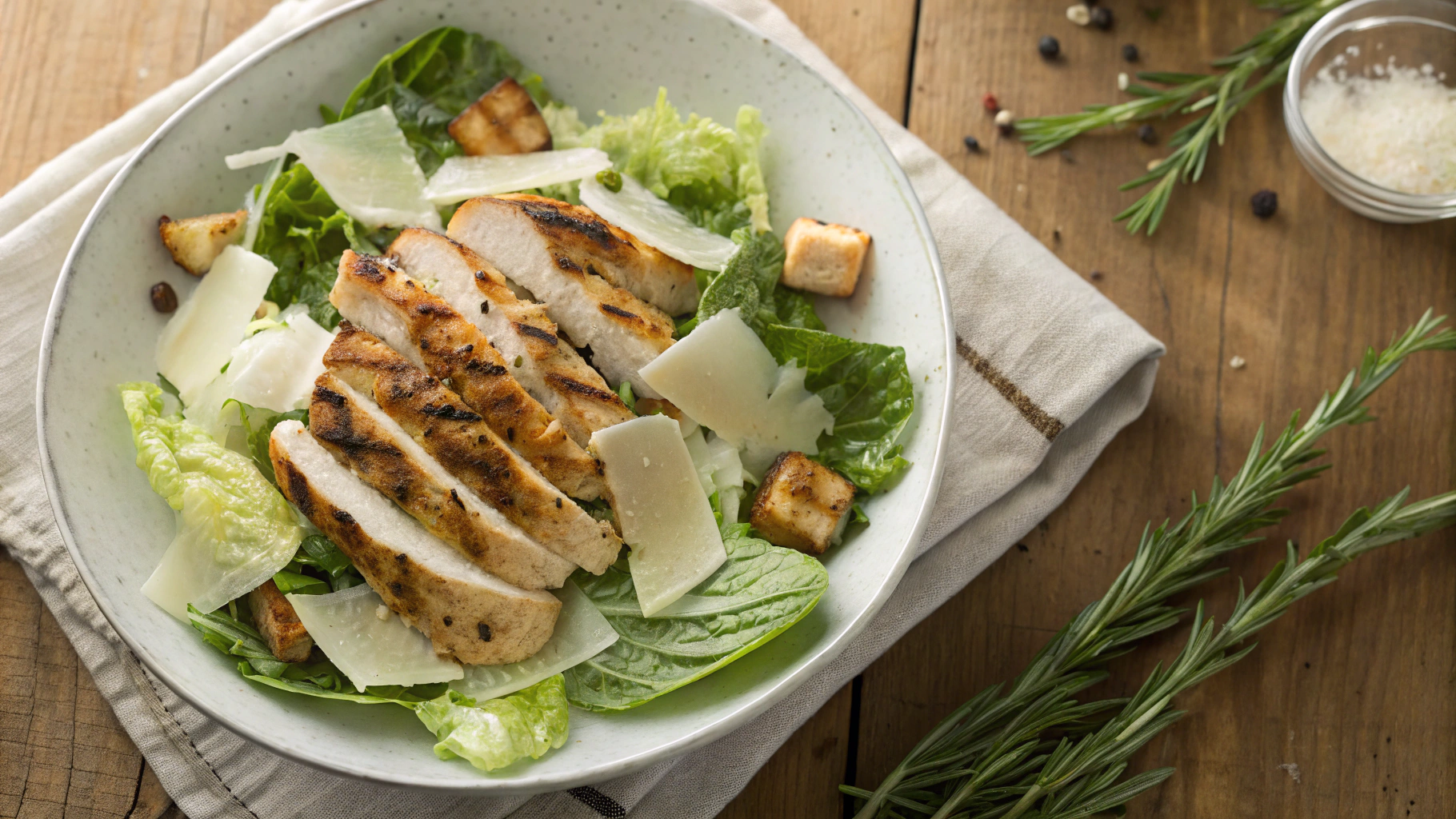 Keto Grilled Chicken Caesar Salad