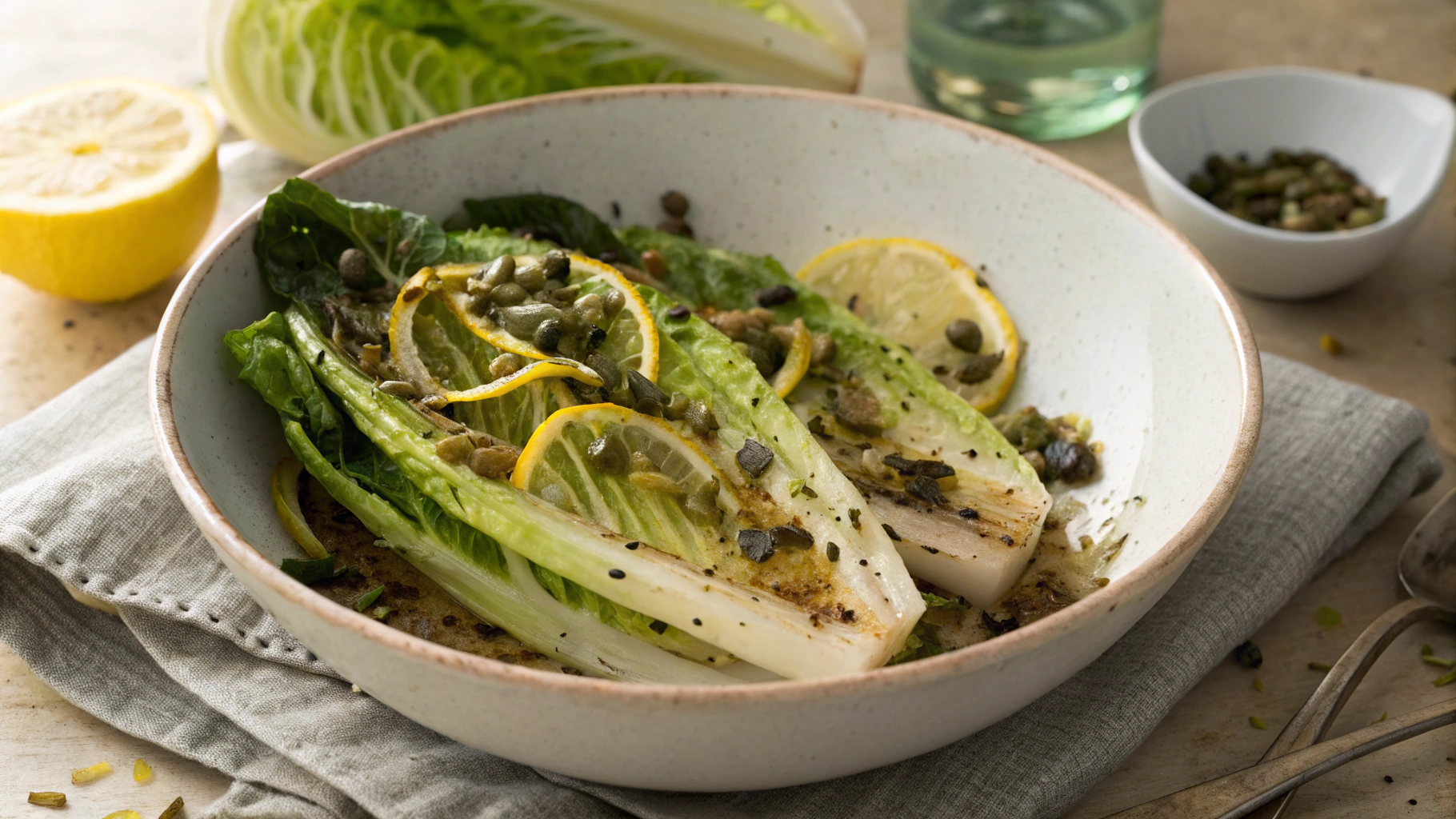 Keto Grilled Lettuce with Anchovy Butter