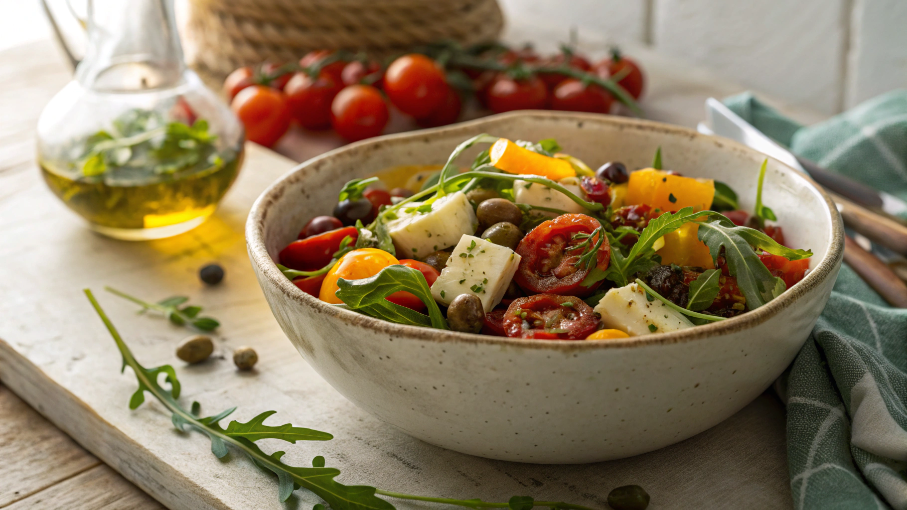 Keto Halloumi, Sundried Tomato and Caper Salad