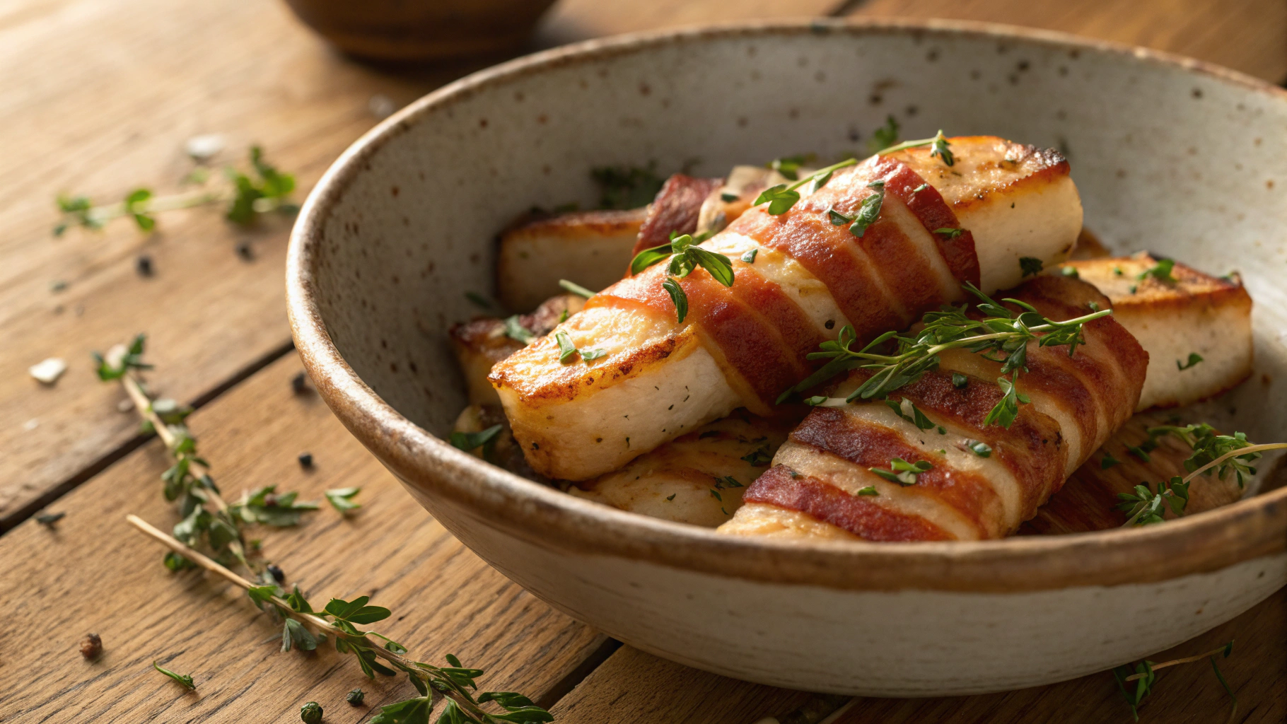 Keto Halloumi Wrapped in Bacon