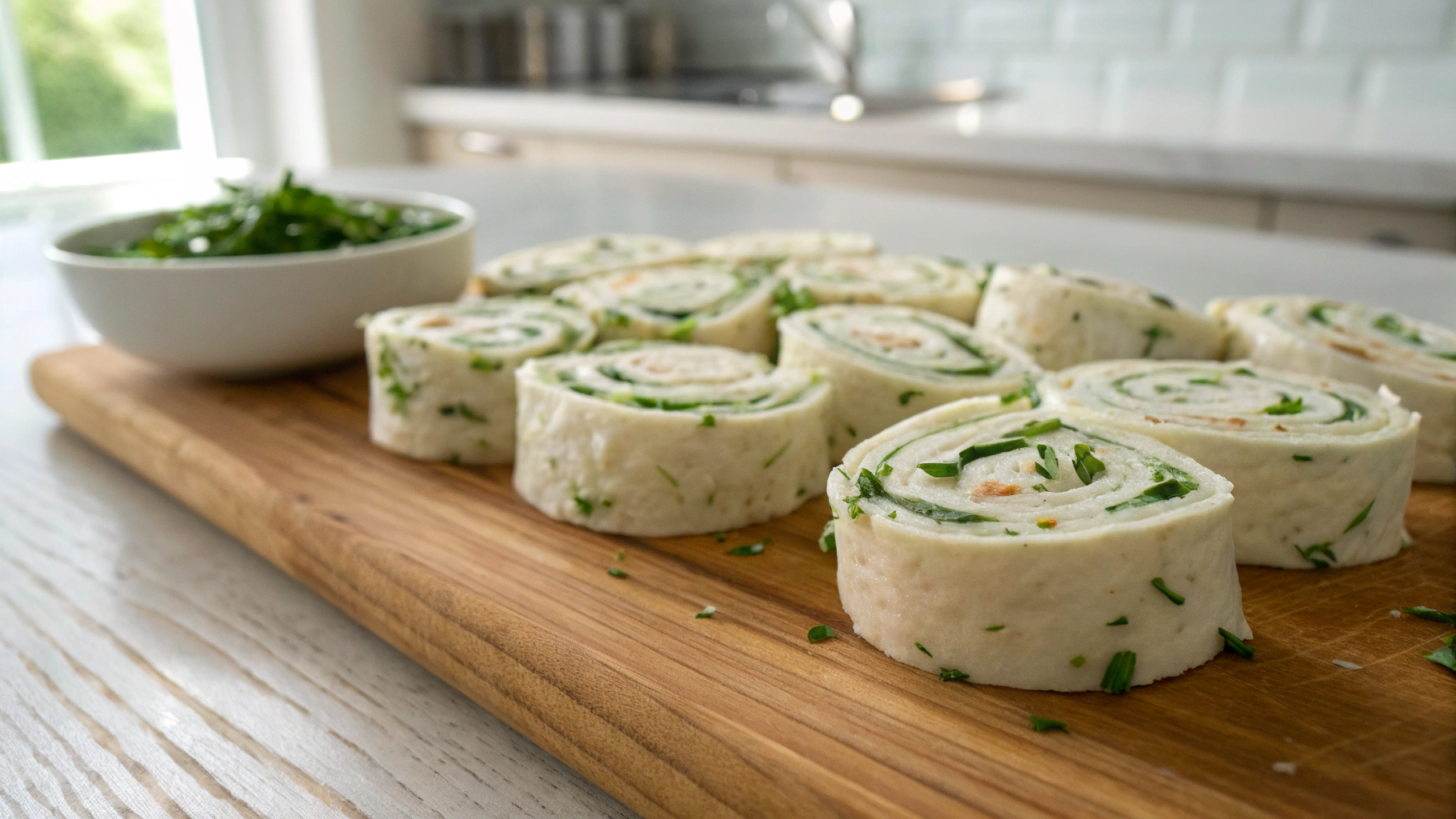 Keto Ham and Cream Cheese Pinwheels with Chives