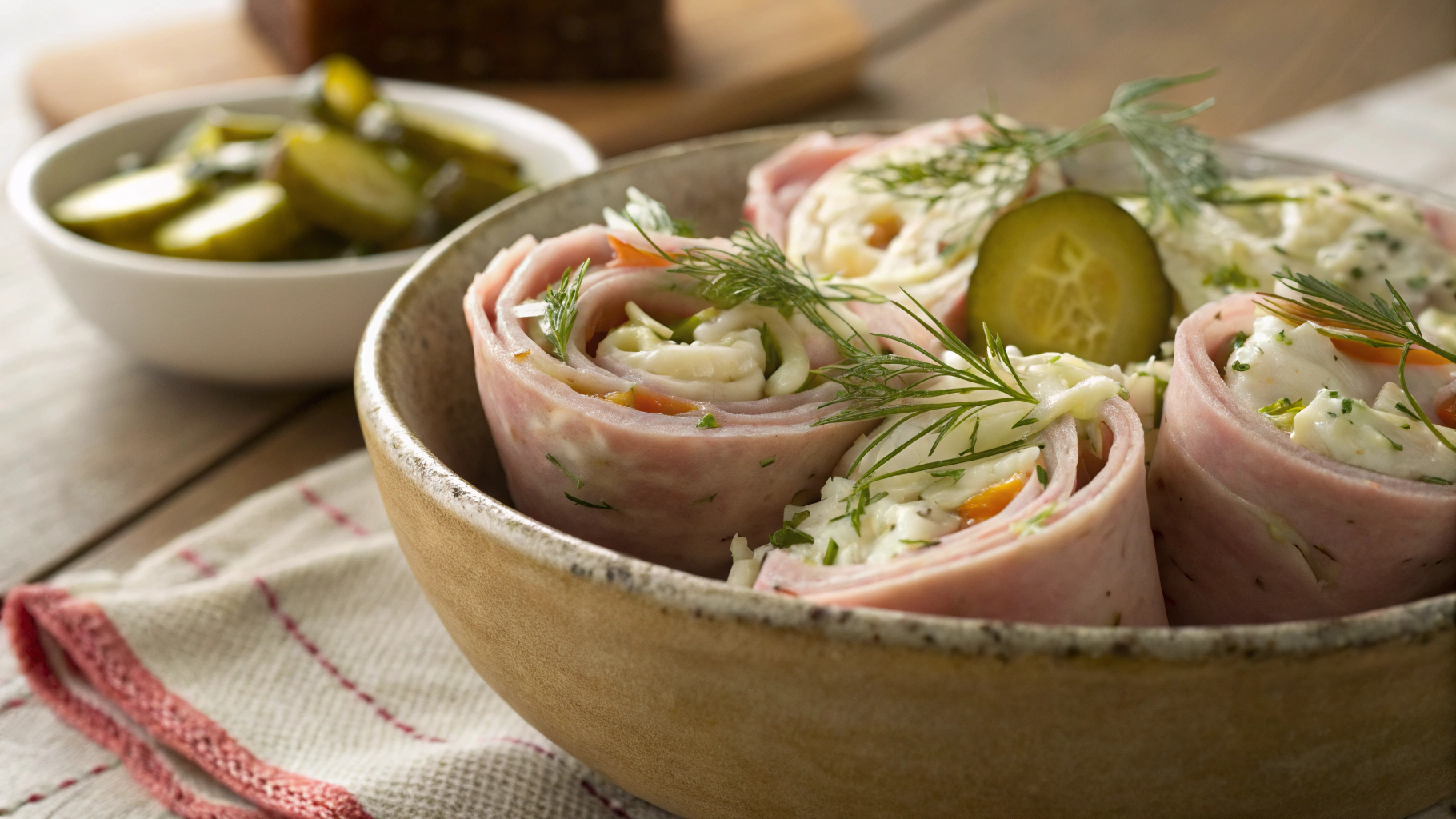 Keto Ham, Slaw And Pickle Wraps