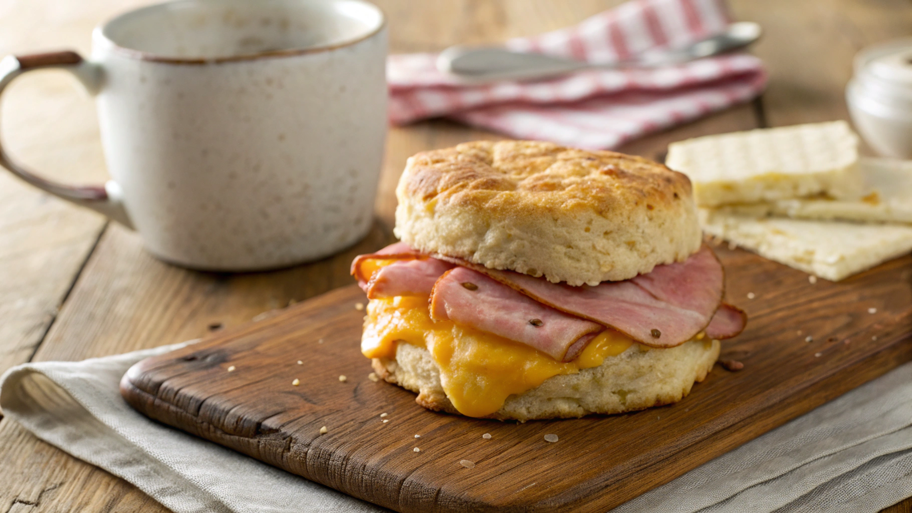 Keto Ham Swiss Cheese Mug Biscuit