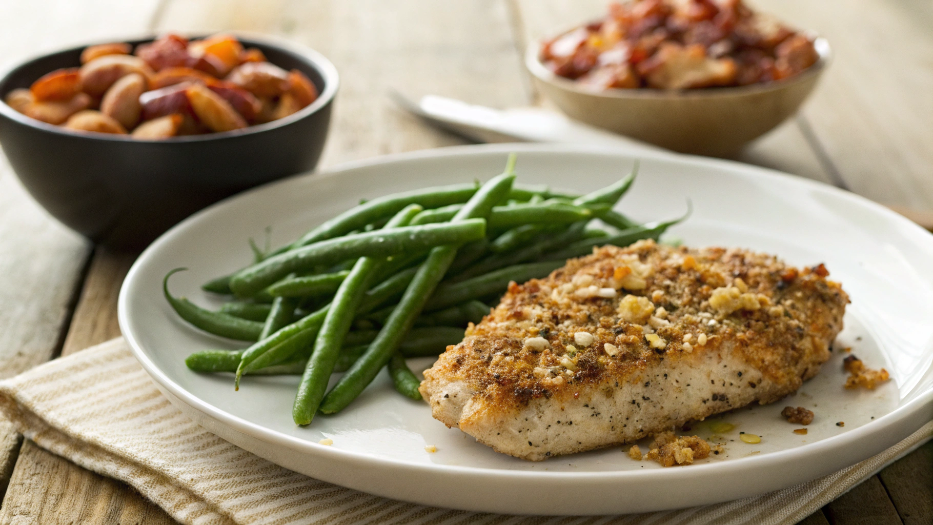 Low Carb Hemp Pork Chops and Green Beans