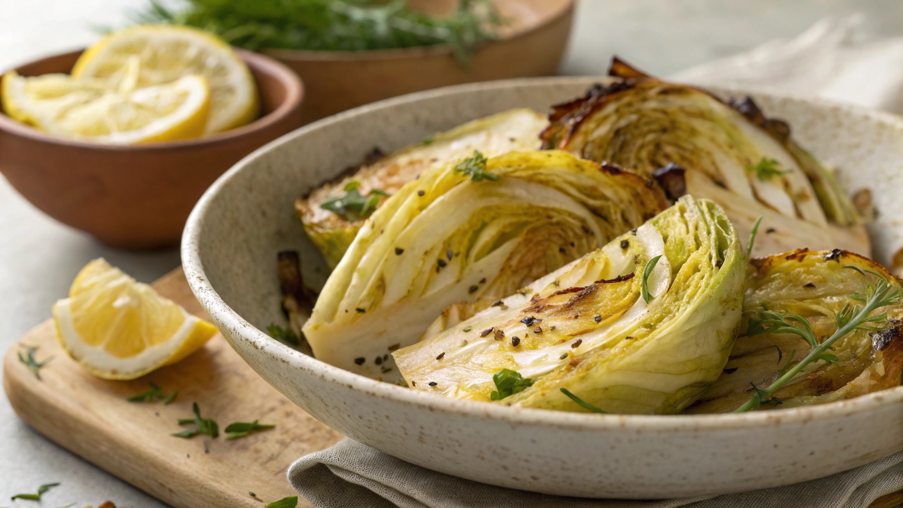 Low Carb Herb Butter Roasted Cabbage
