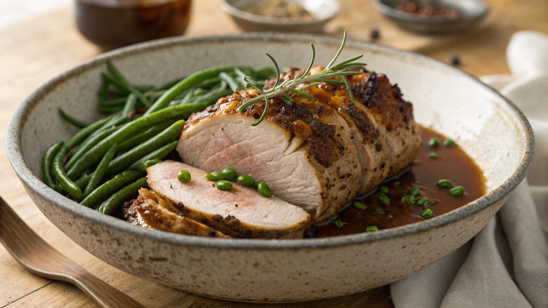 Low Carb Herbed Pork Tenderloin Dinner