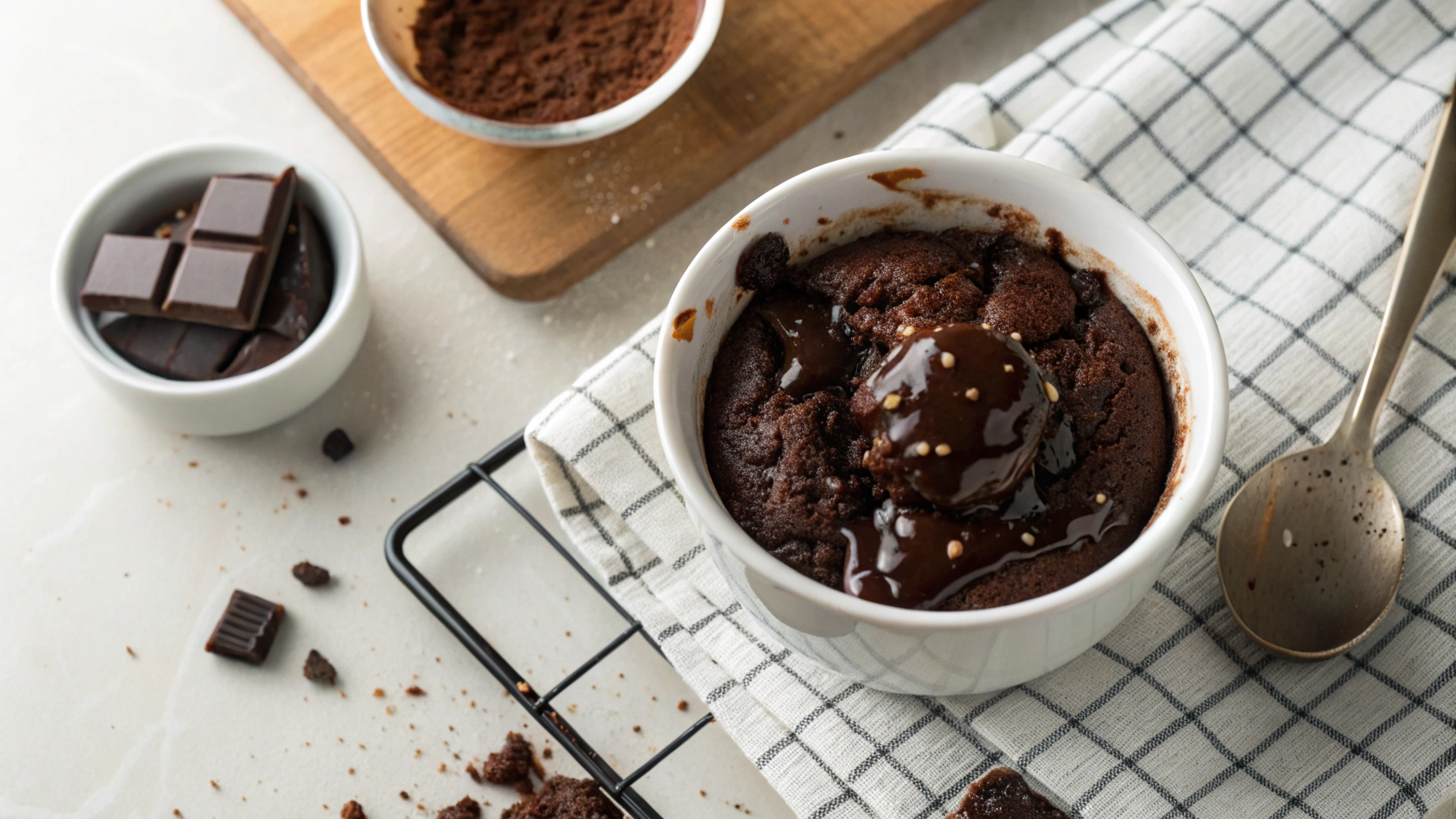 Keto Hot Fudge Brownie Mug Cake