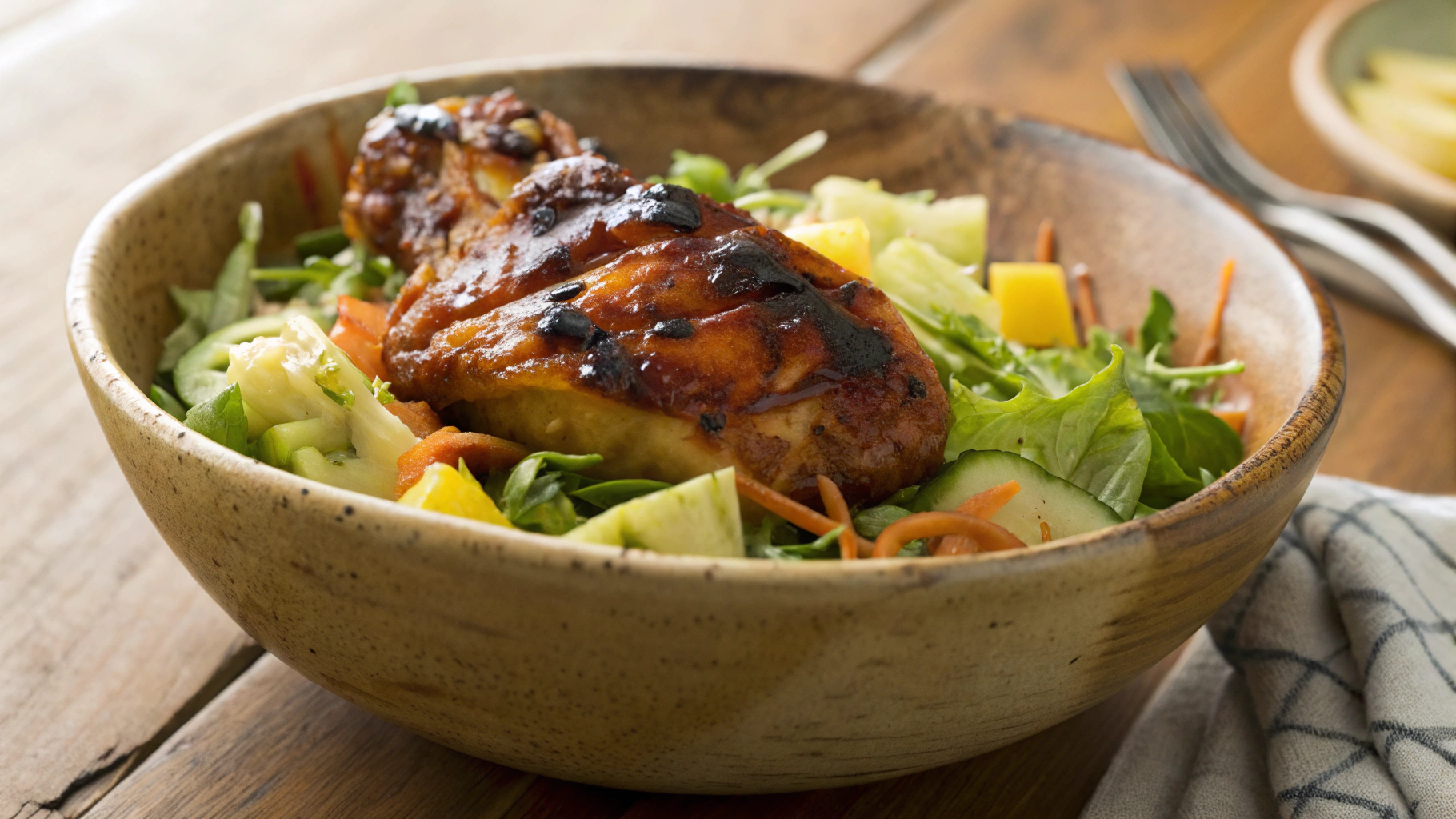 Keto Huli Huli Chicken Over Quick Tossed Salad