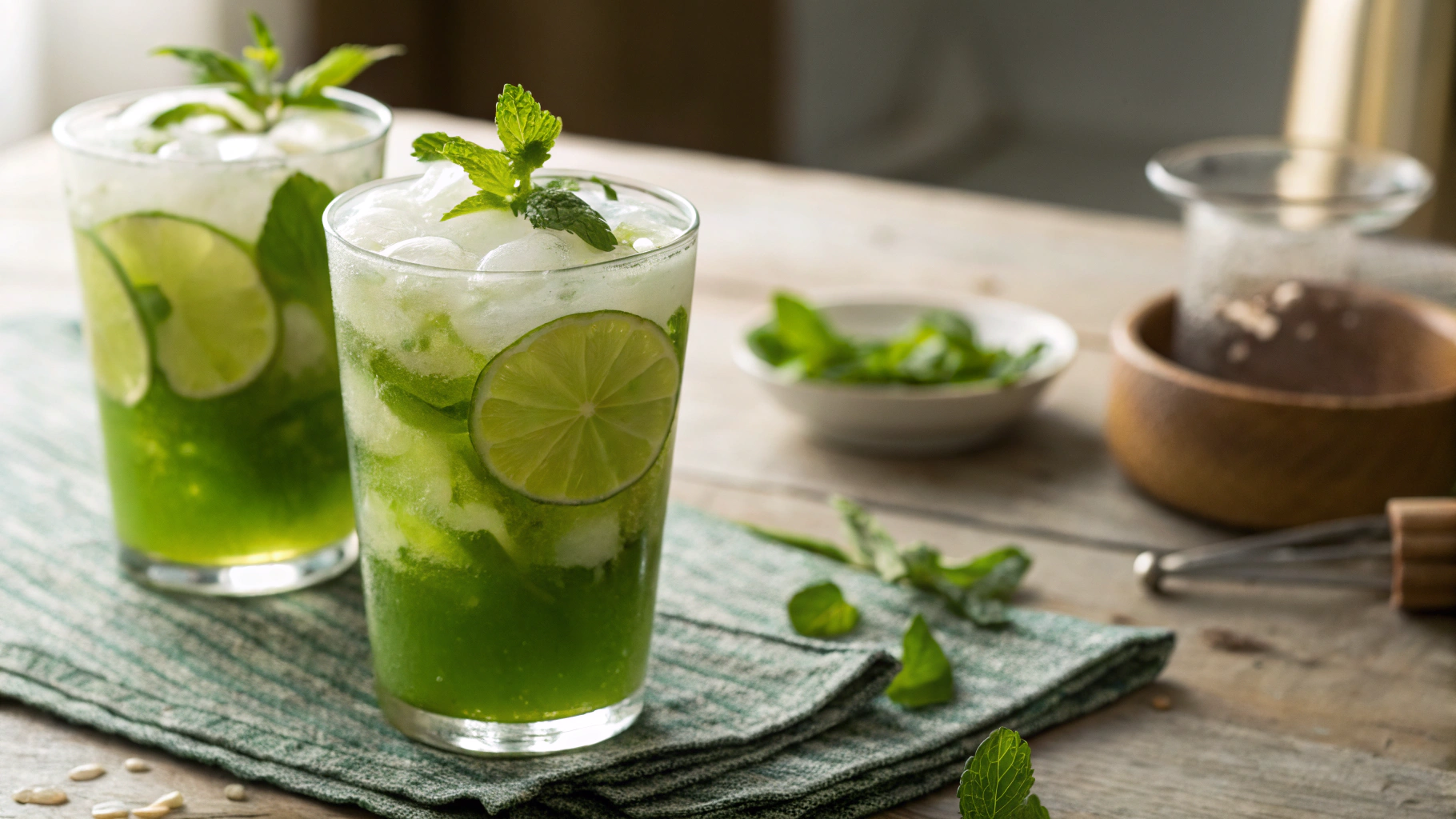 Keto Iced Coconut and Mint Green Tea