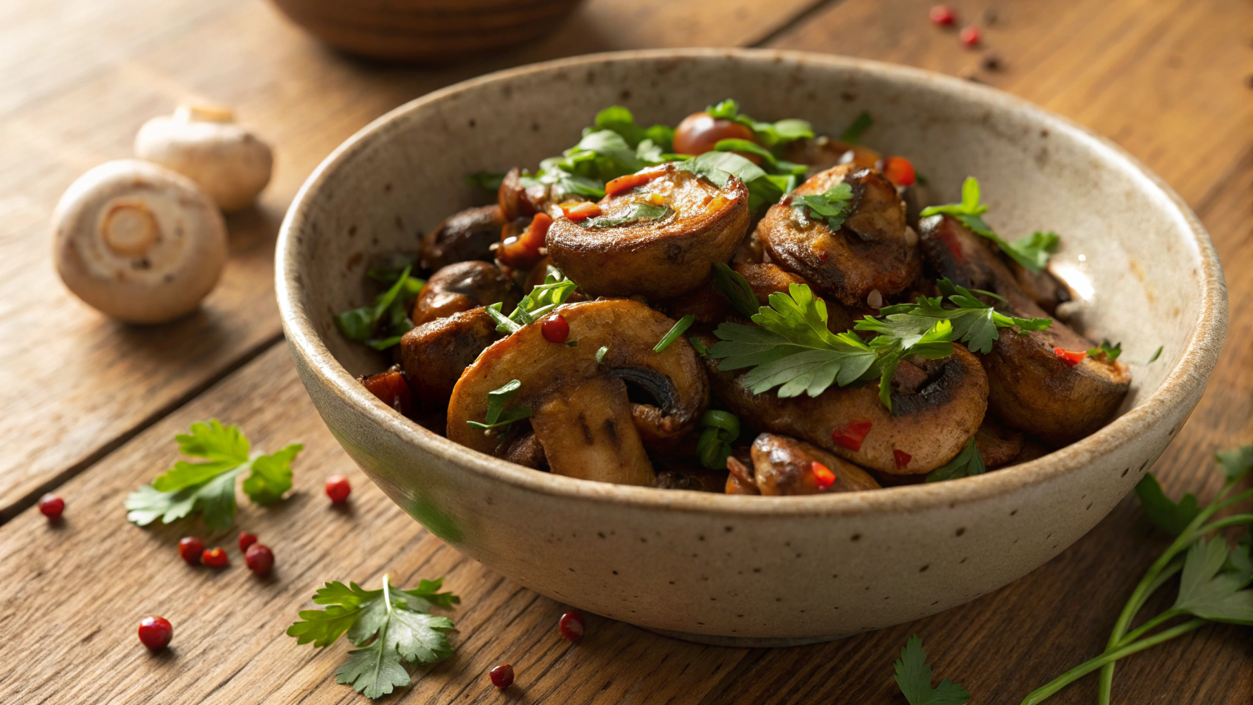 Keto Indian Sautéed Chili Mushrooms