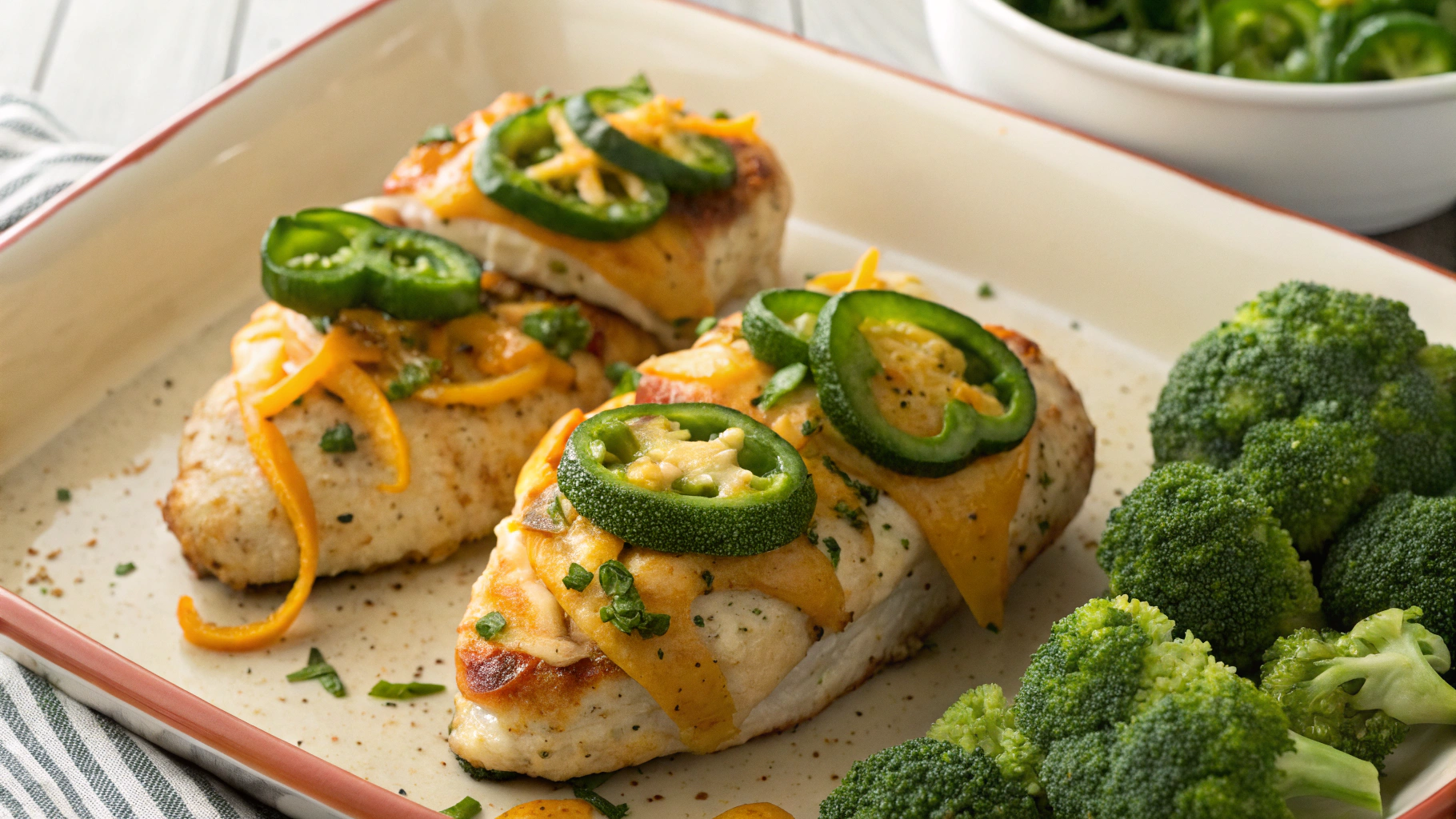Keto Jalapeno Popper Chicken with Southwest Broccoli