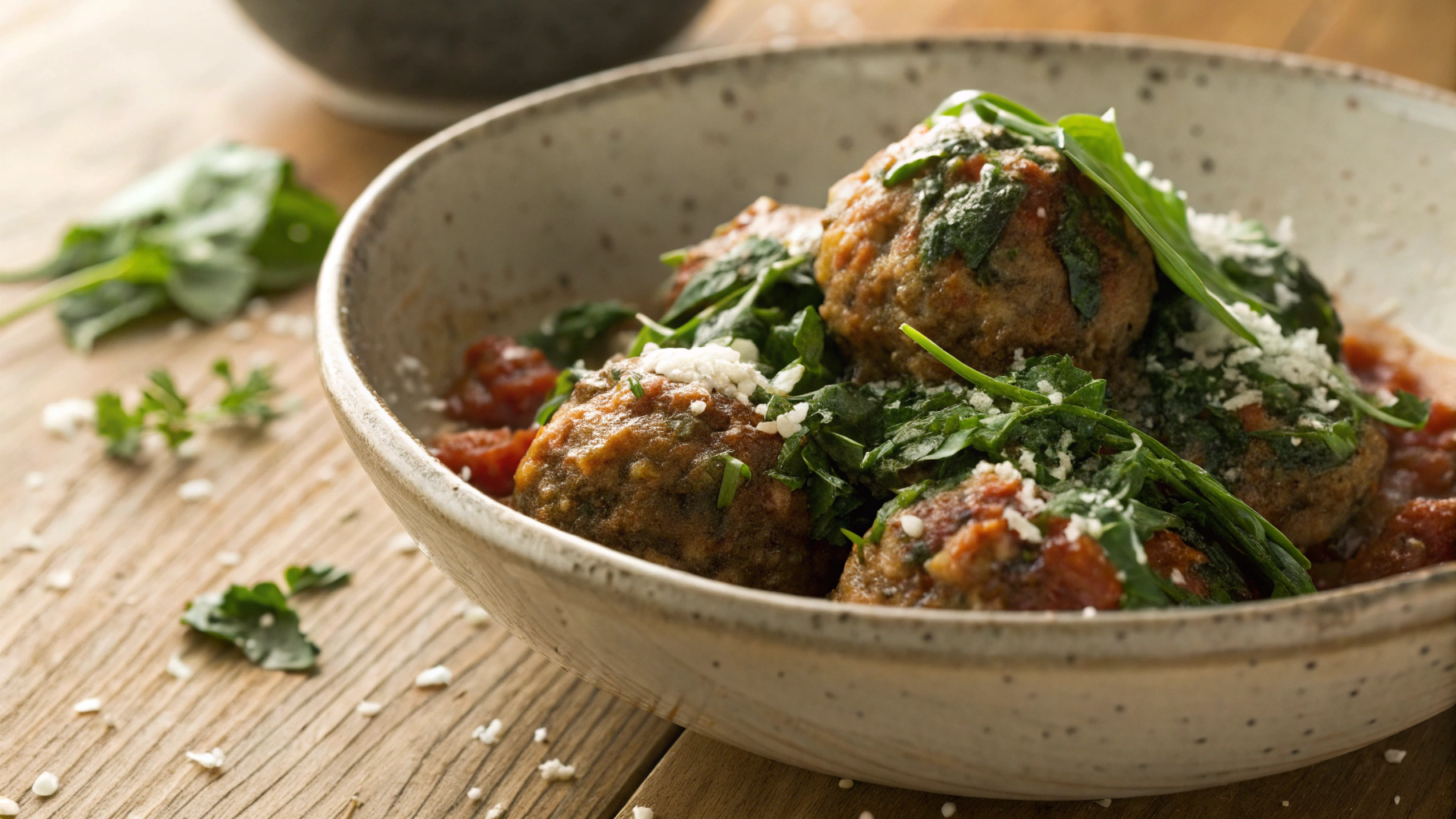 Keto Jumbo Spinach and Kale Stuffed Meatballs