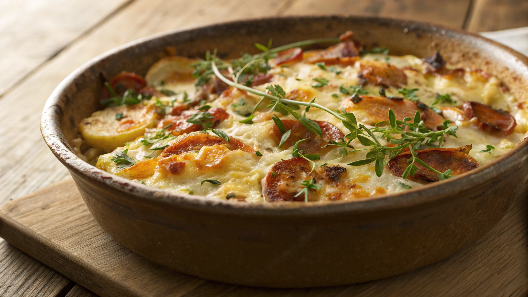 Keto Kale, Mushroom And Pancetta Bake