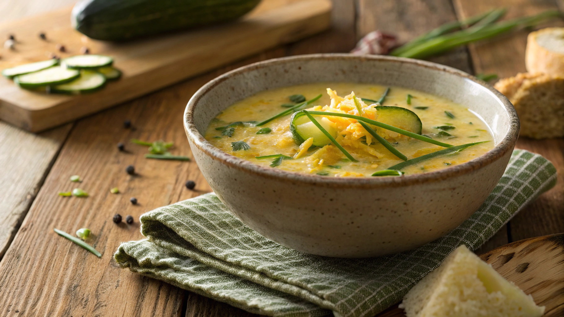 Keto Leek, Zucchini and Cheese Soup