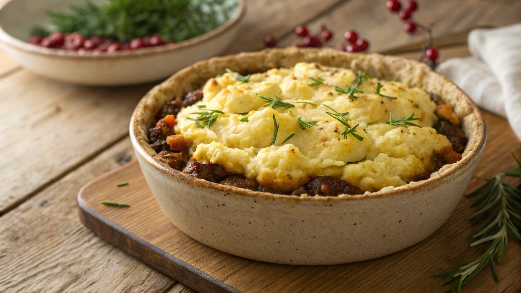 Low Carb Leftover Turkey Christmas Pie