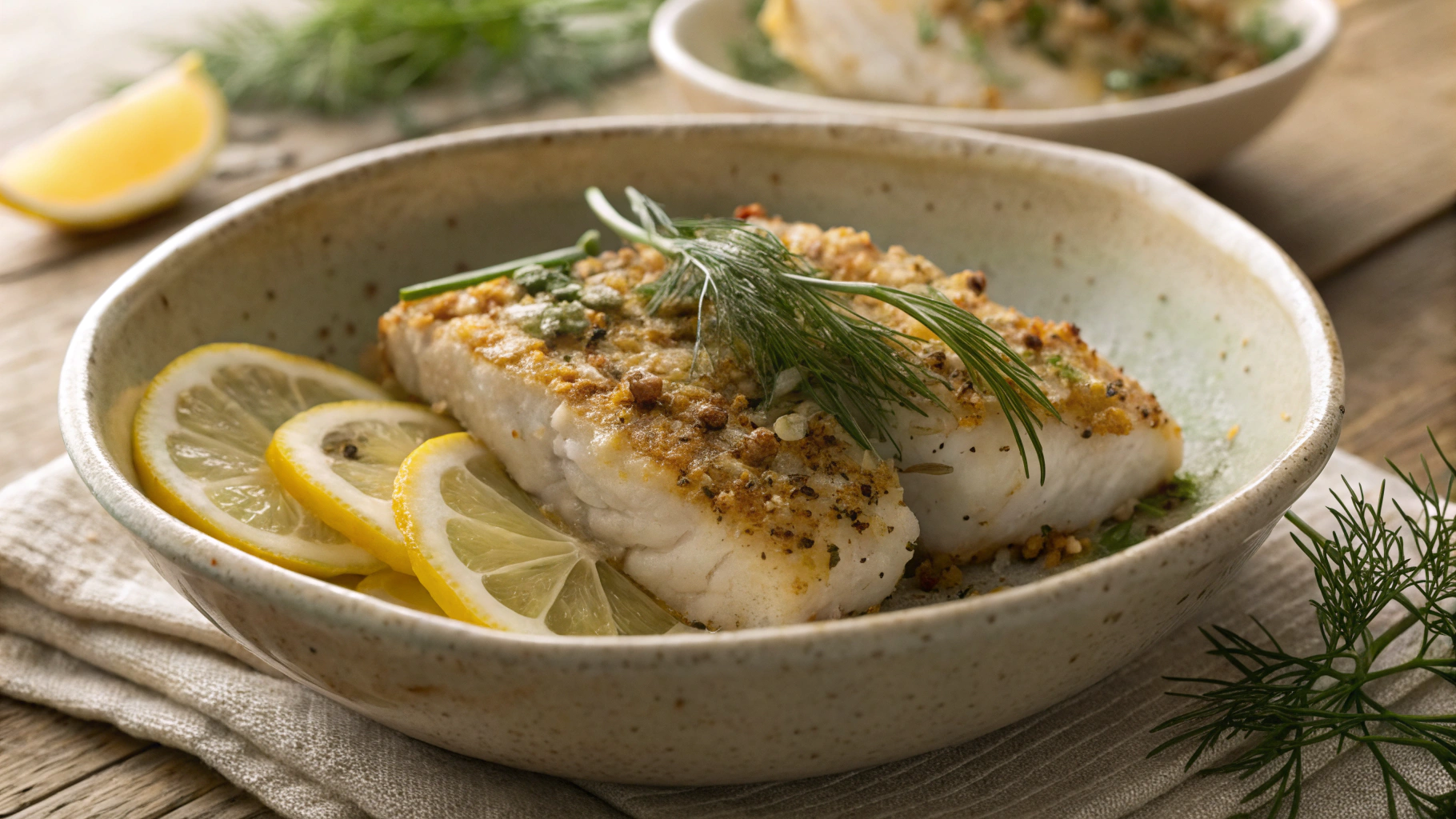 Keto Lemon And Dill Breaded Cod