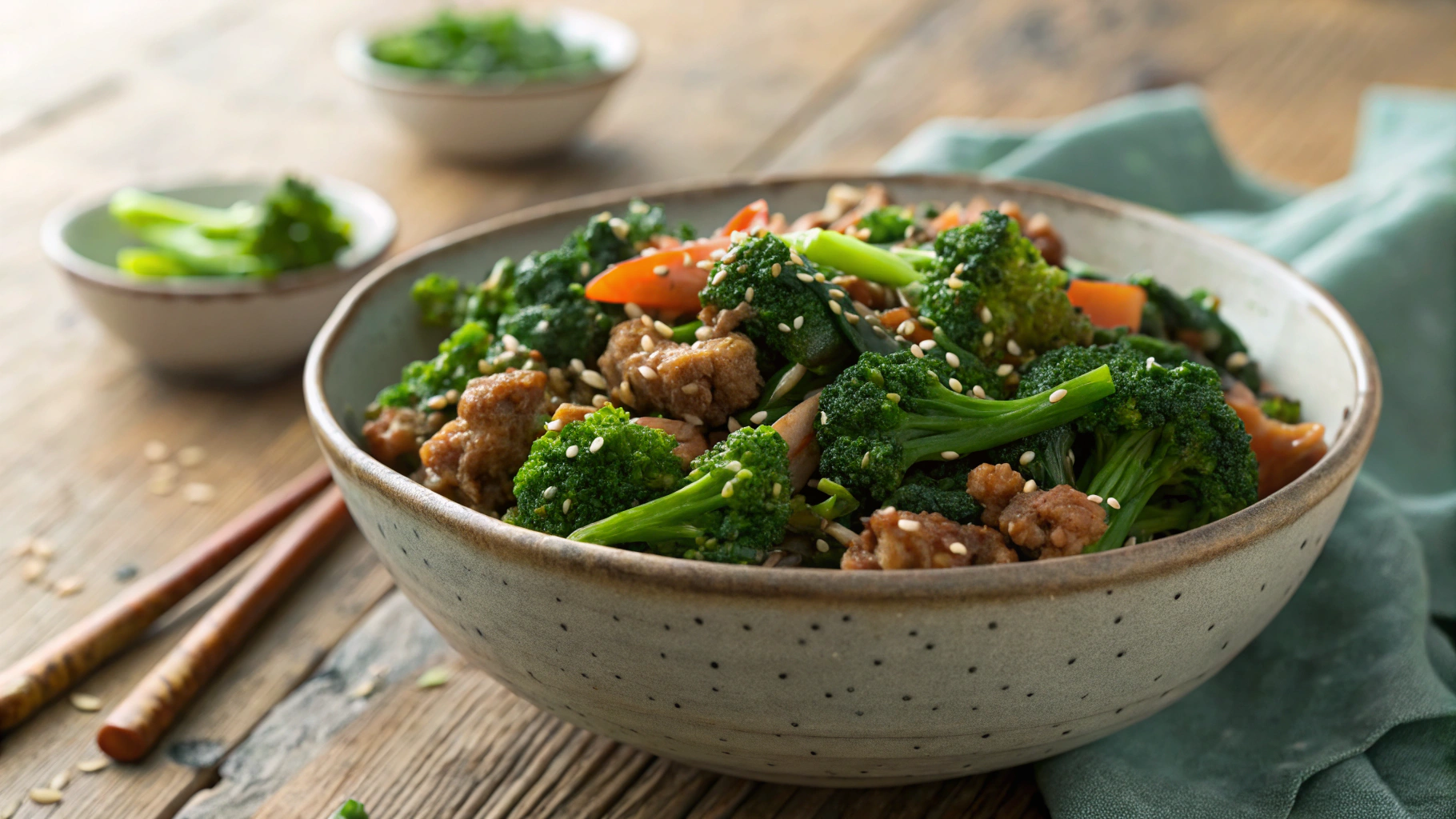 Keto Lemon and Sesame Ground Pork Stir Fry