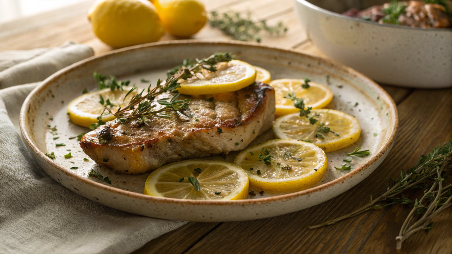 Keto Lemon and Thyme Pork Chops