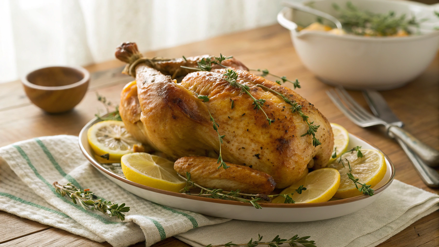 Keto Lemon and Thyme Roasted Chicken