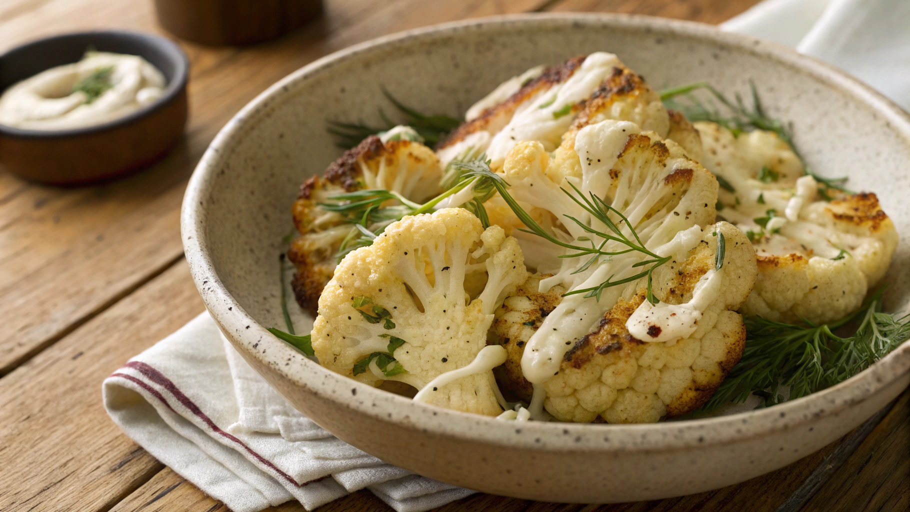 Keto Lemon Dill Roasted Cauliflower