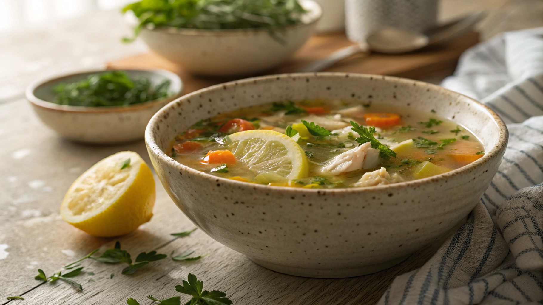 Keto Lemon Kale Chicken Soup