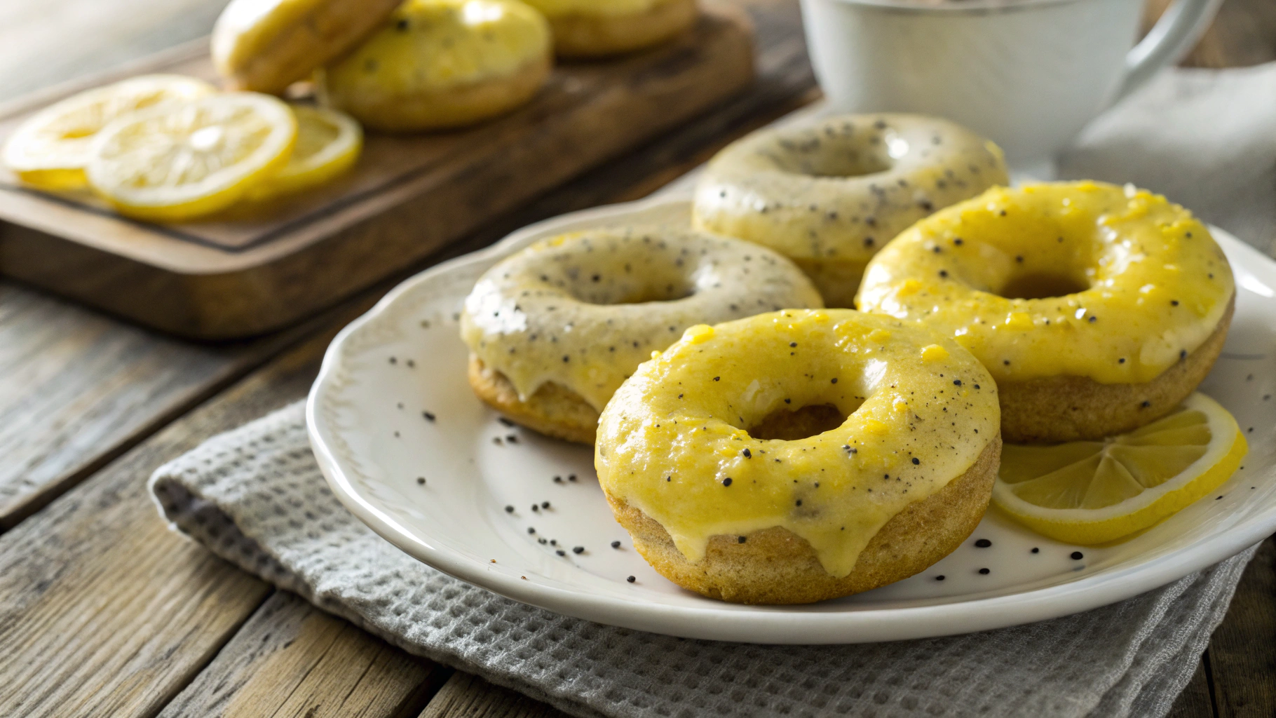 Keto Lemon Poppyseed Donuts