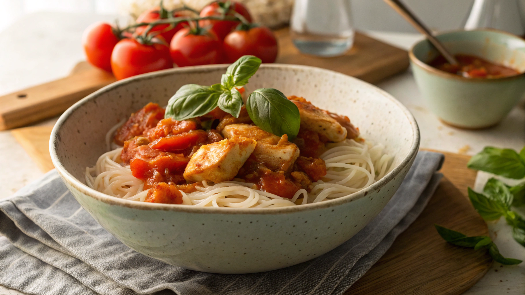Keto Low Sodium Tomato Pasta with Chicken