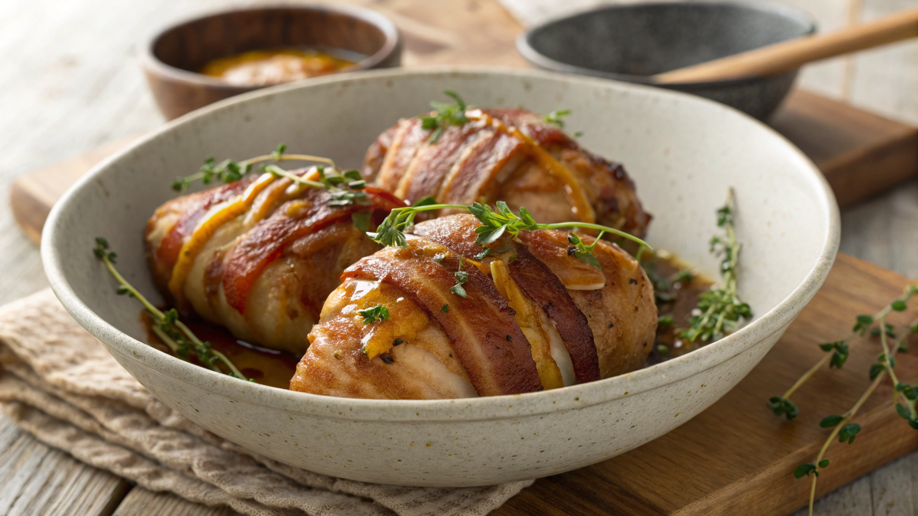 Keto Maple Bacon Chicken Thighs