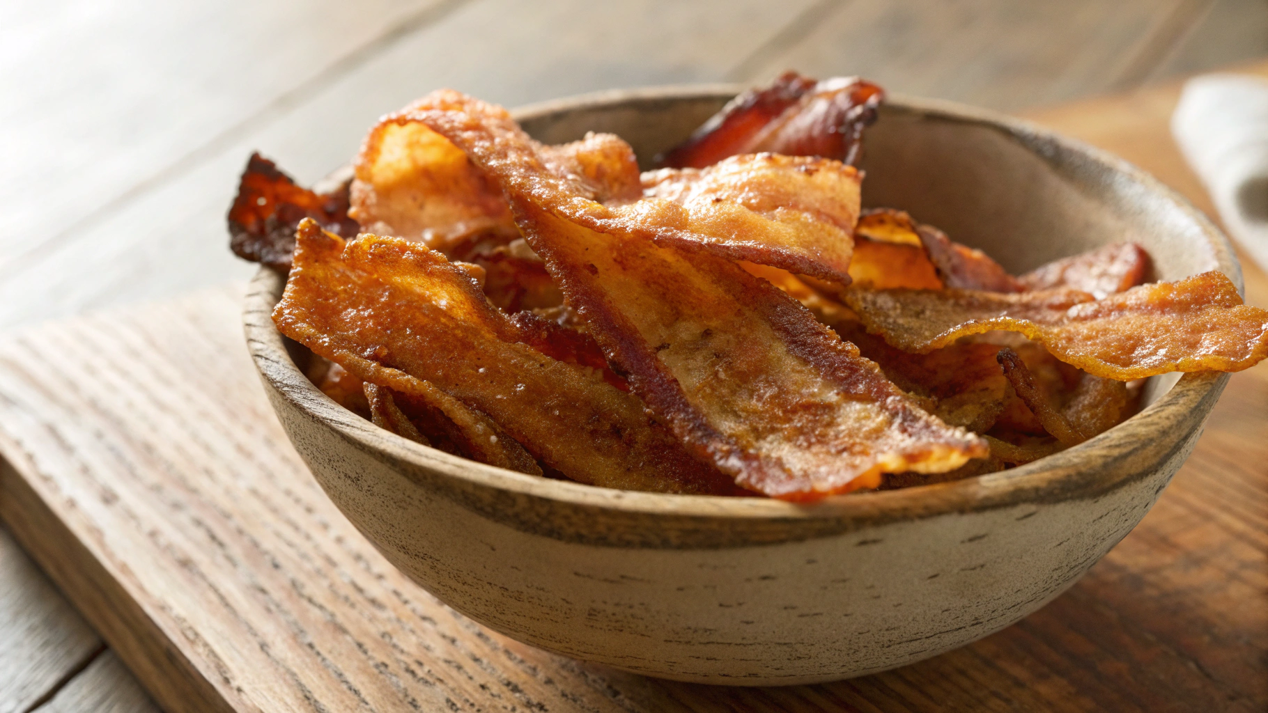 Keto Maple Cinnamon Bacon Chips