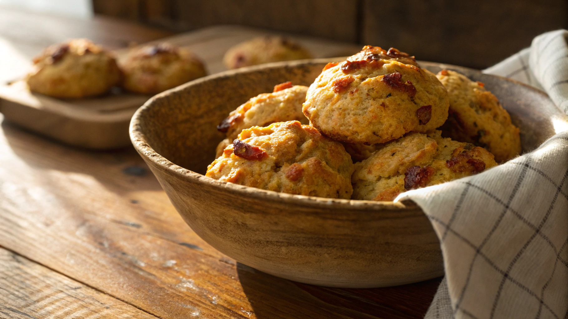 Keto Maple Pancetta Drop Biscuits