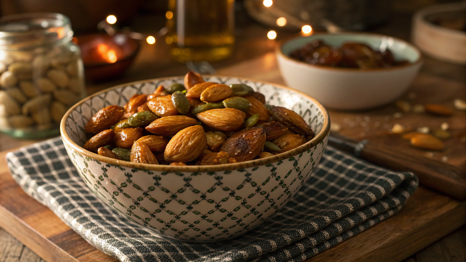 Keto Maple Paprika Roasted Almonds and Pepitas