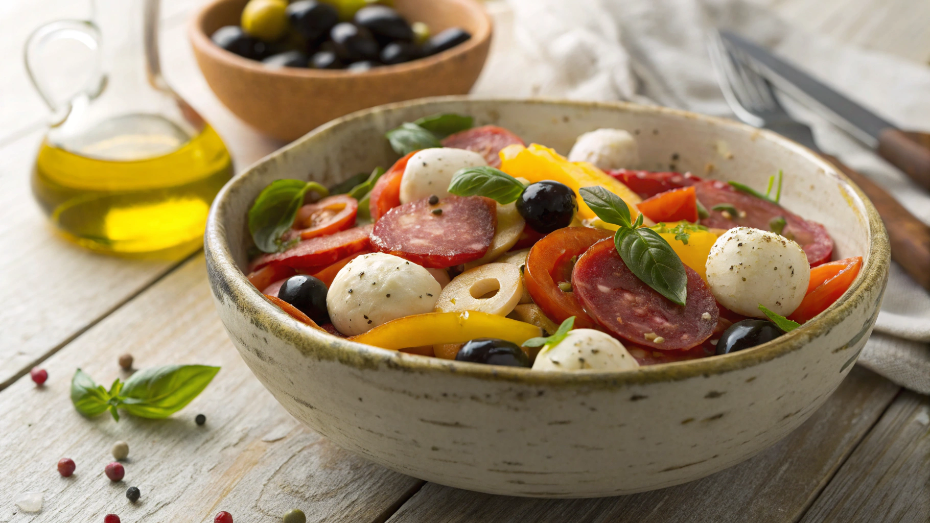 Keto Marinated Hot Italian Salami Salad