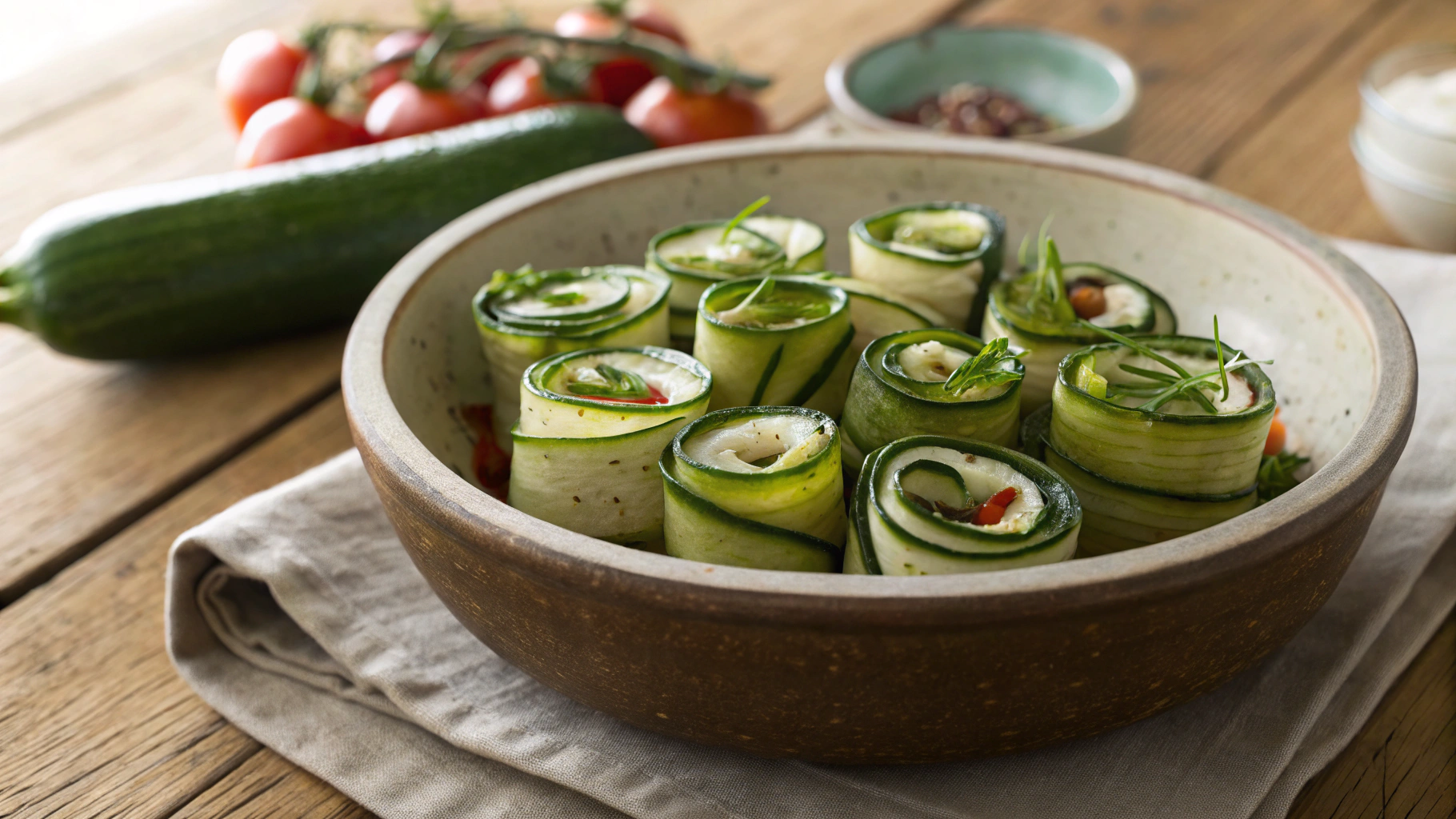 Keto Marinated Zucchini Rollups