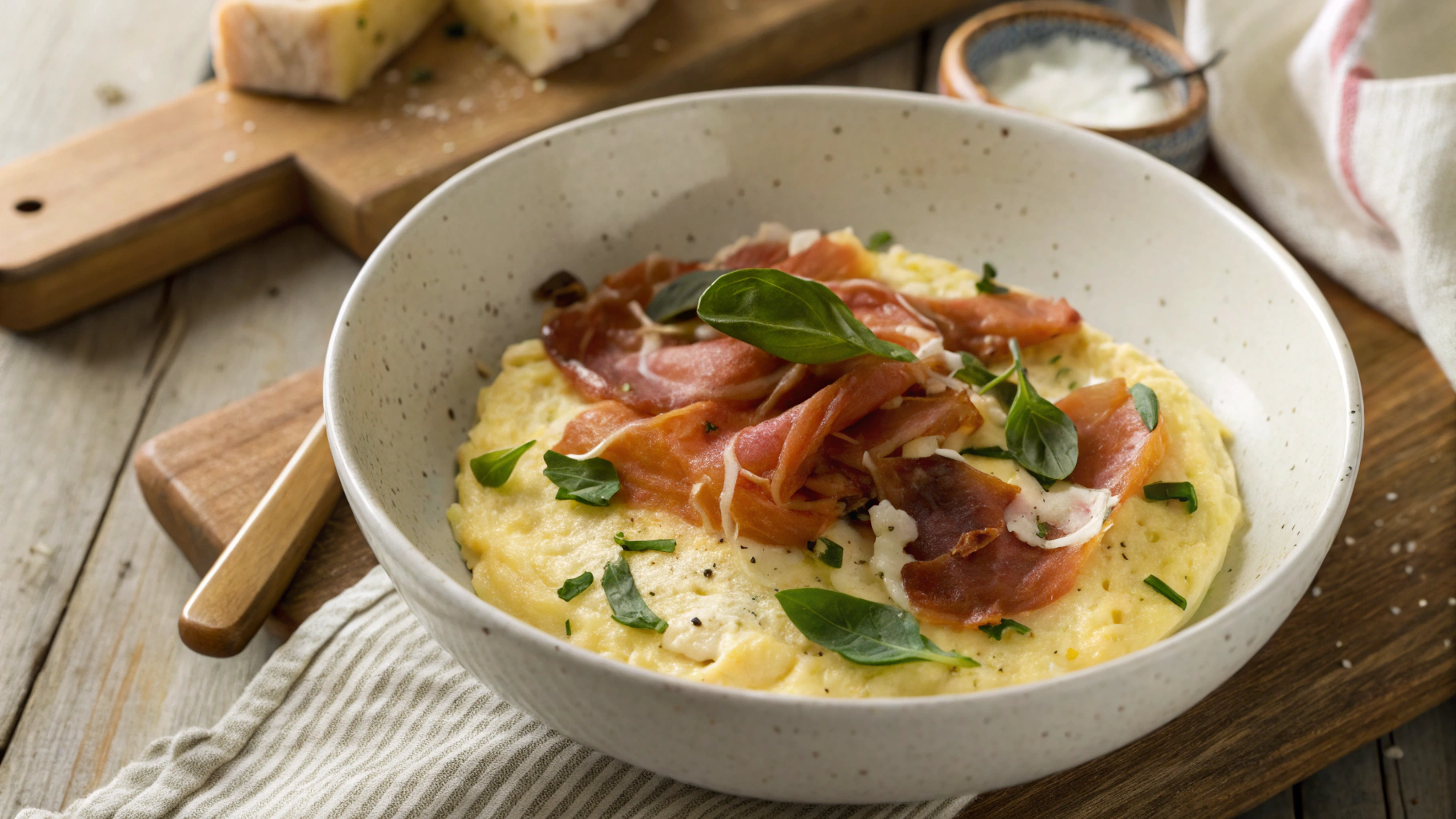 Keto Mascarpone and Prosciutto Omelette