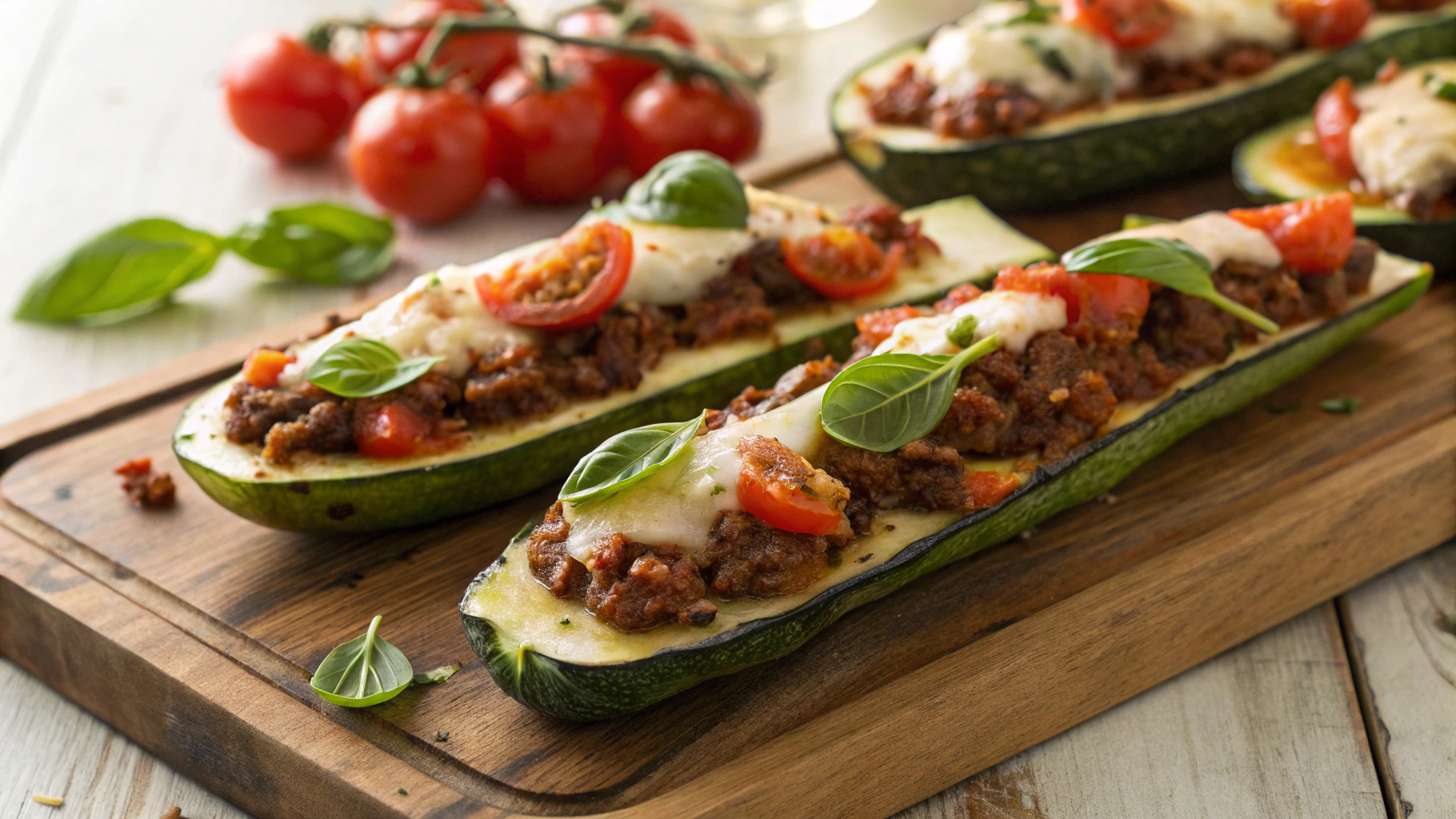 Keto Mediterranean Beef Zucchini Boats