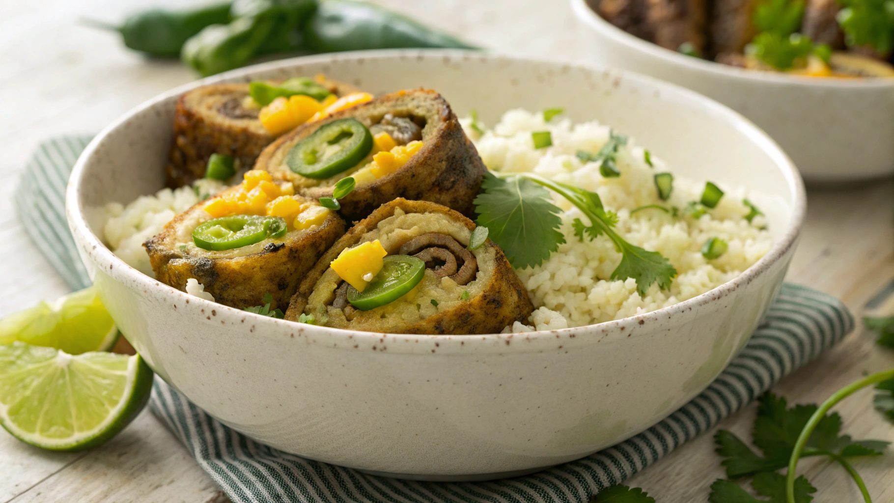 Keto Mexican Steak Rolls W/ Cilantro Lime Rice