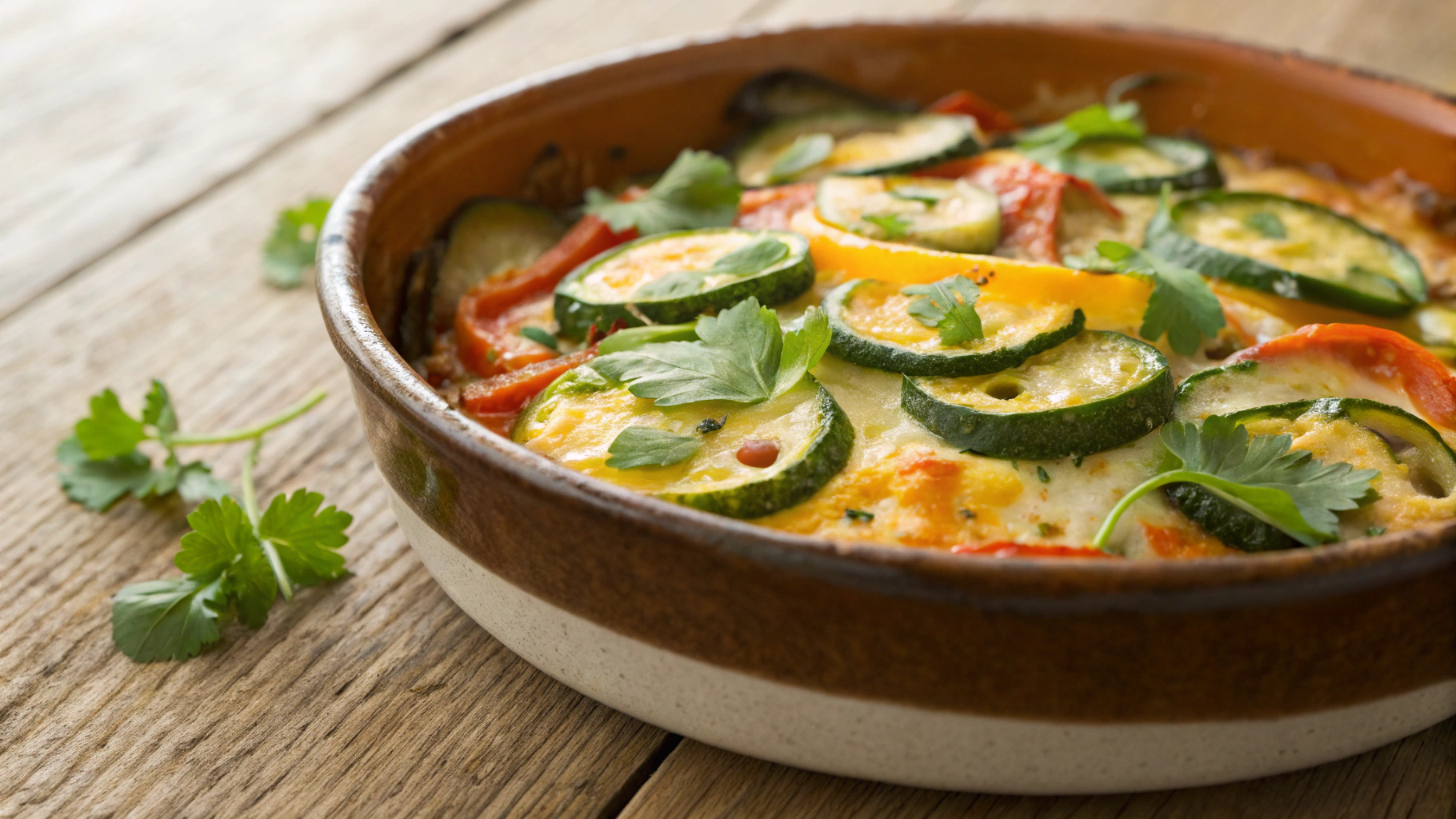 Keto Mexican Zucchini and Bell Pepper Gratin