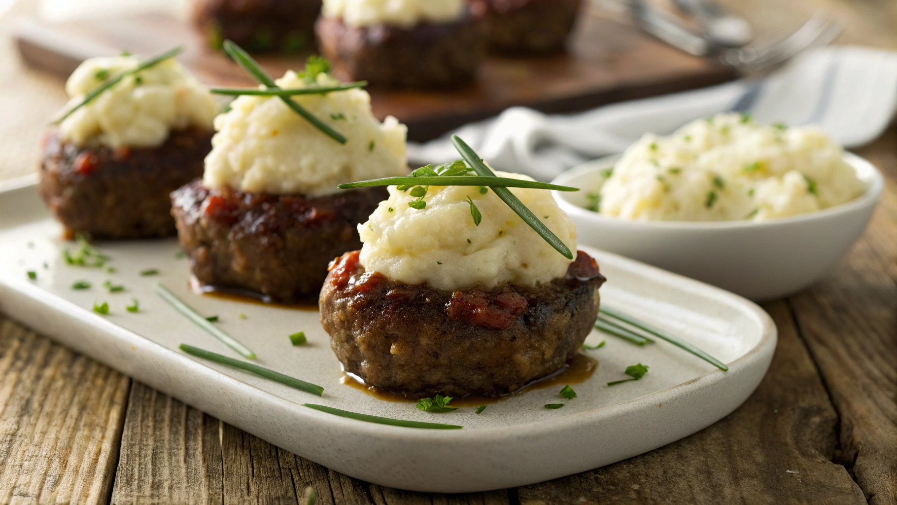 Keto Mini Meatloaves With Mashed Cauliflower