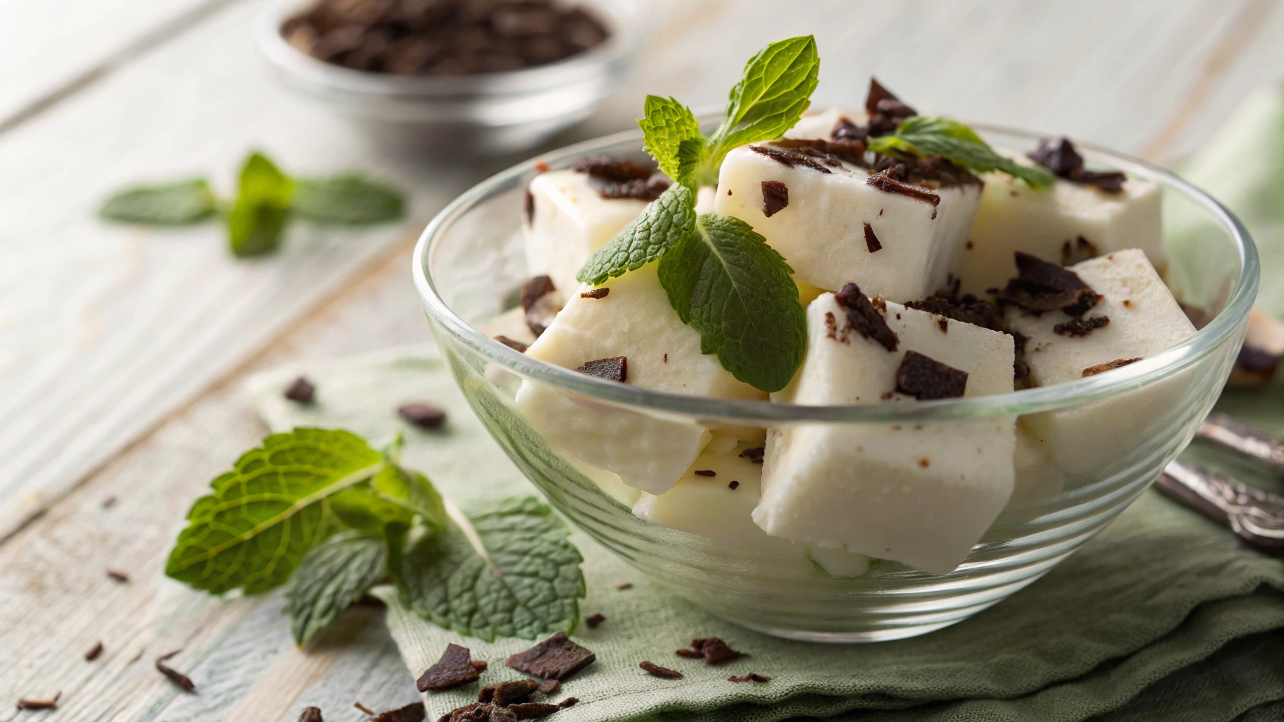 Keto Mint Choc Chip Frozen Yogurt Cubes