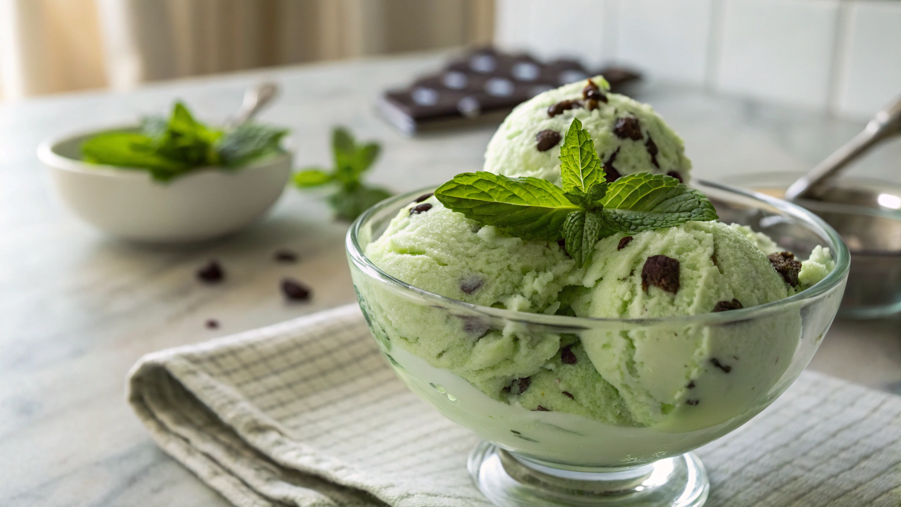 Keto Mint Choc Chip Ice Cream