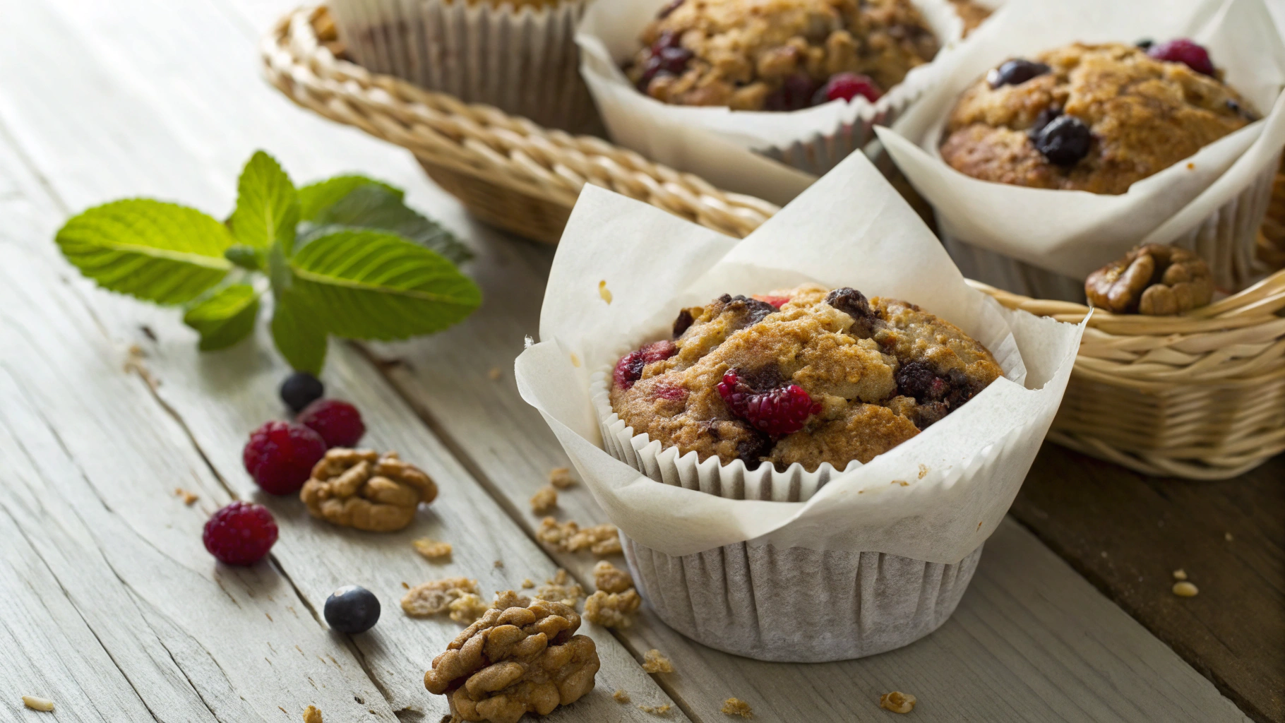 Keto Mixed Berry Streusel Muffins