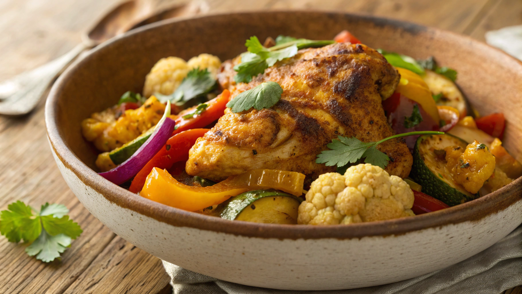 Low Carb Moroccan Curry Chicken Sheet Tray Dinner