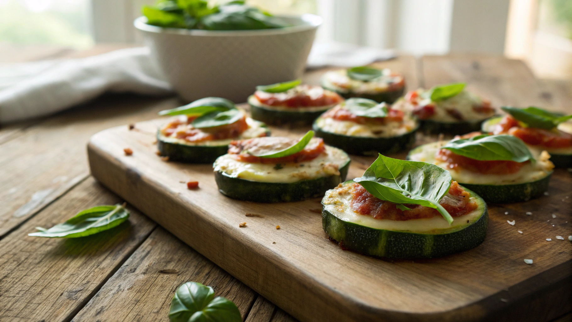Keto Mozzarella Marinara Zucchini Pucks