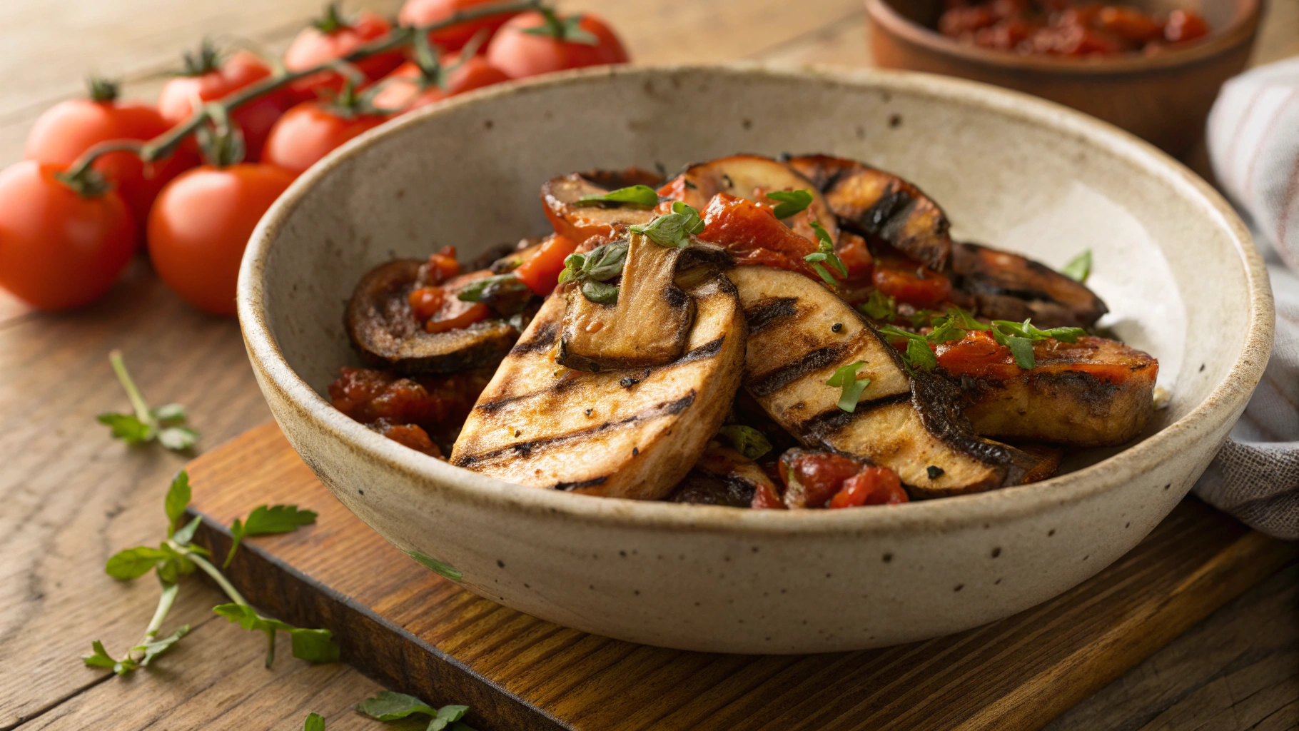 Keto Mushroom Wedges With Pesto