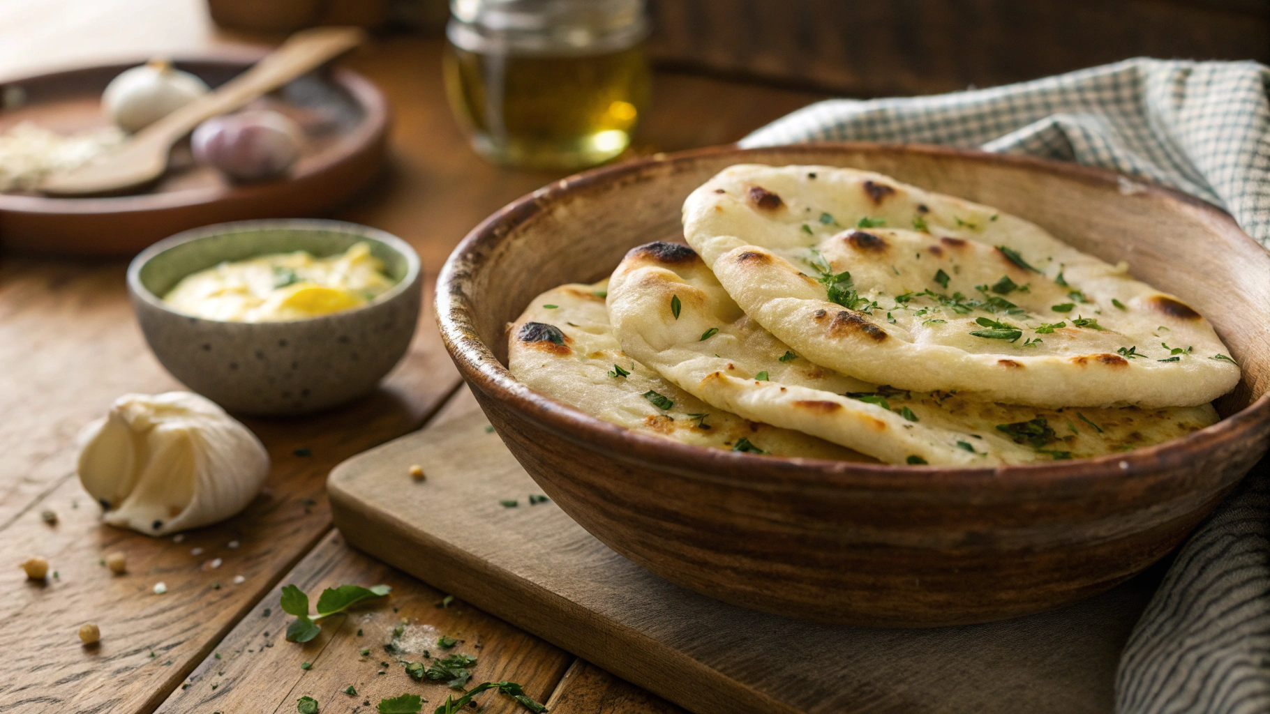 Keto Naan Bread with Melted Garlic Butter
