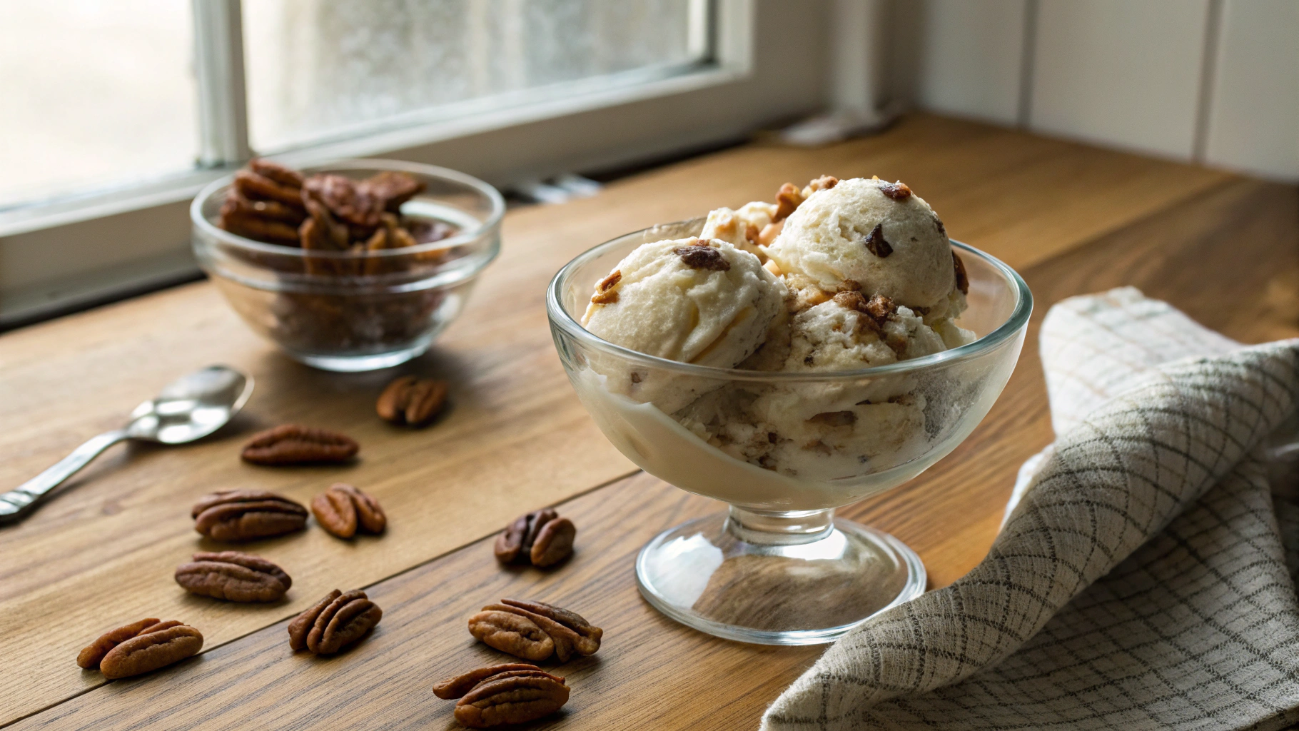 Keto No-Churn Butter Pecan Ice Cream