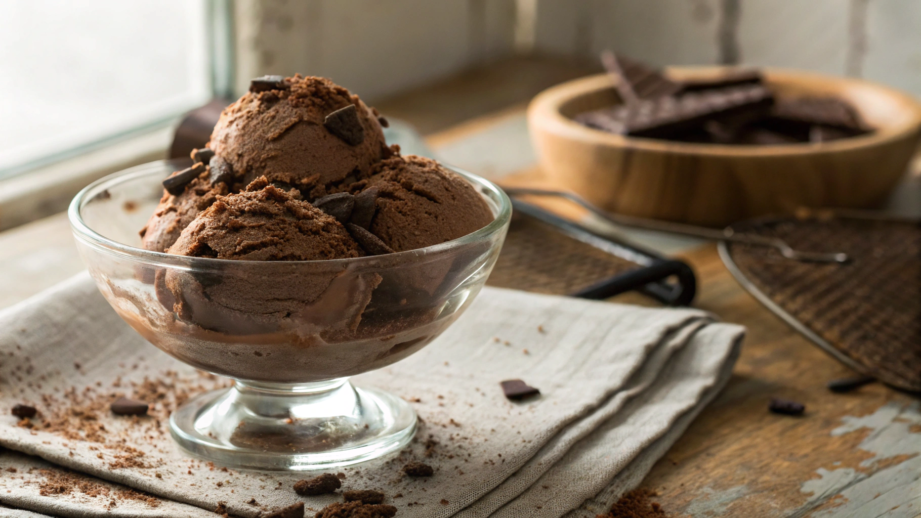 Keto No-Churn Chocolate Custard Ice Cream