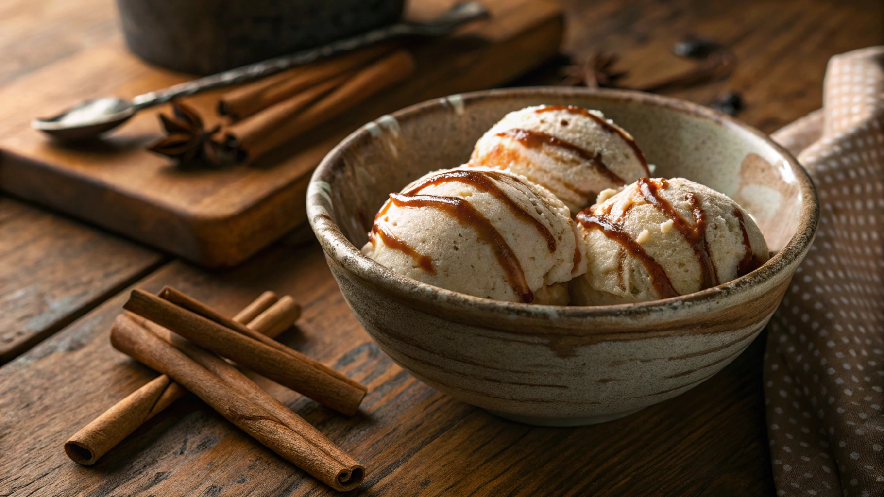 Keto No-Churn Cinnamon Swirl Ice Cream