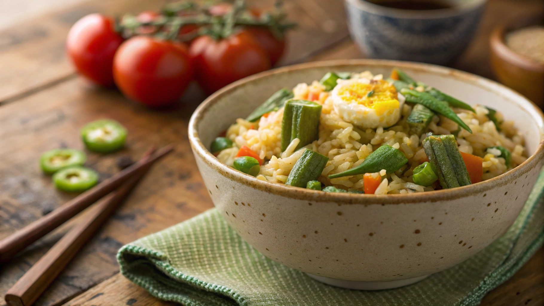 Keto Okra Egg Fried Rice
